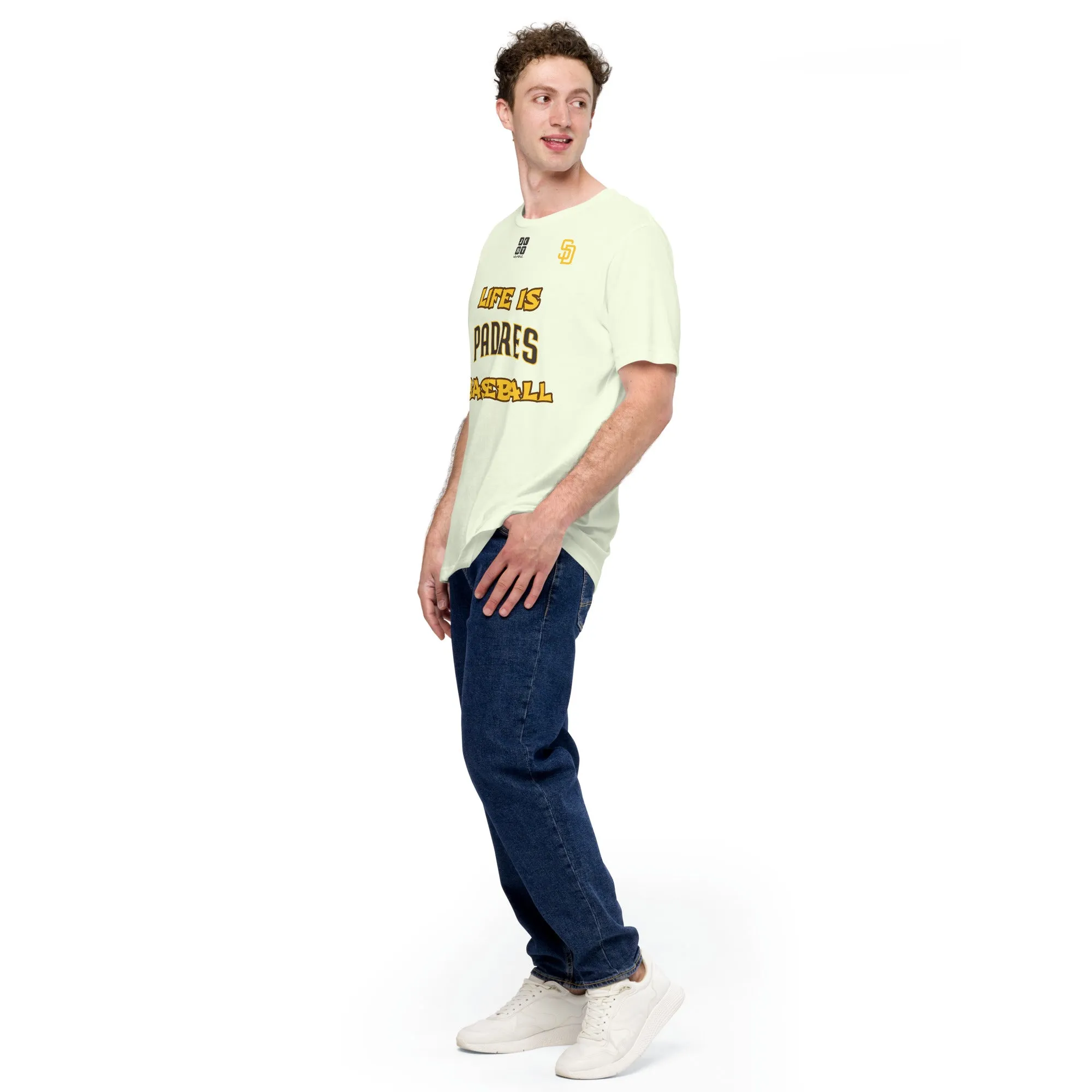 Unisex t-shirt "10105-0011-23 Life Is Padres Baseball (Black Logo)"