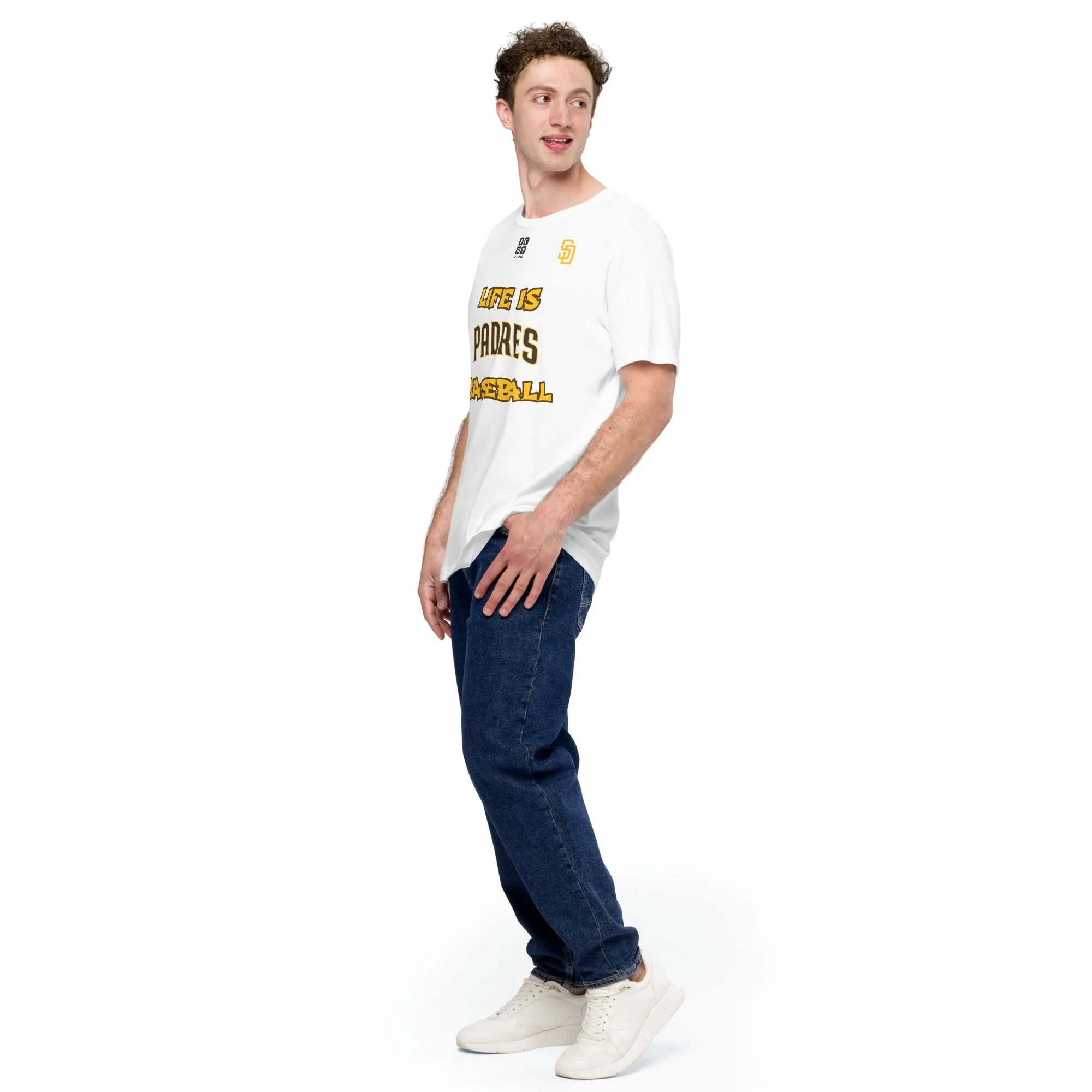 Unisex t-shirt "10105-0011-23 Life Is Padres Baseball (Black Logo)"