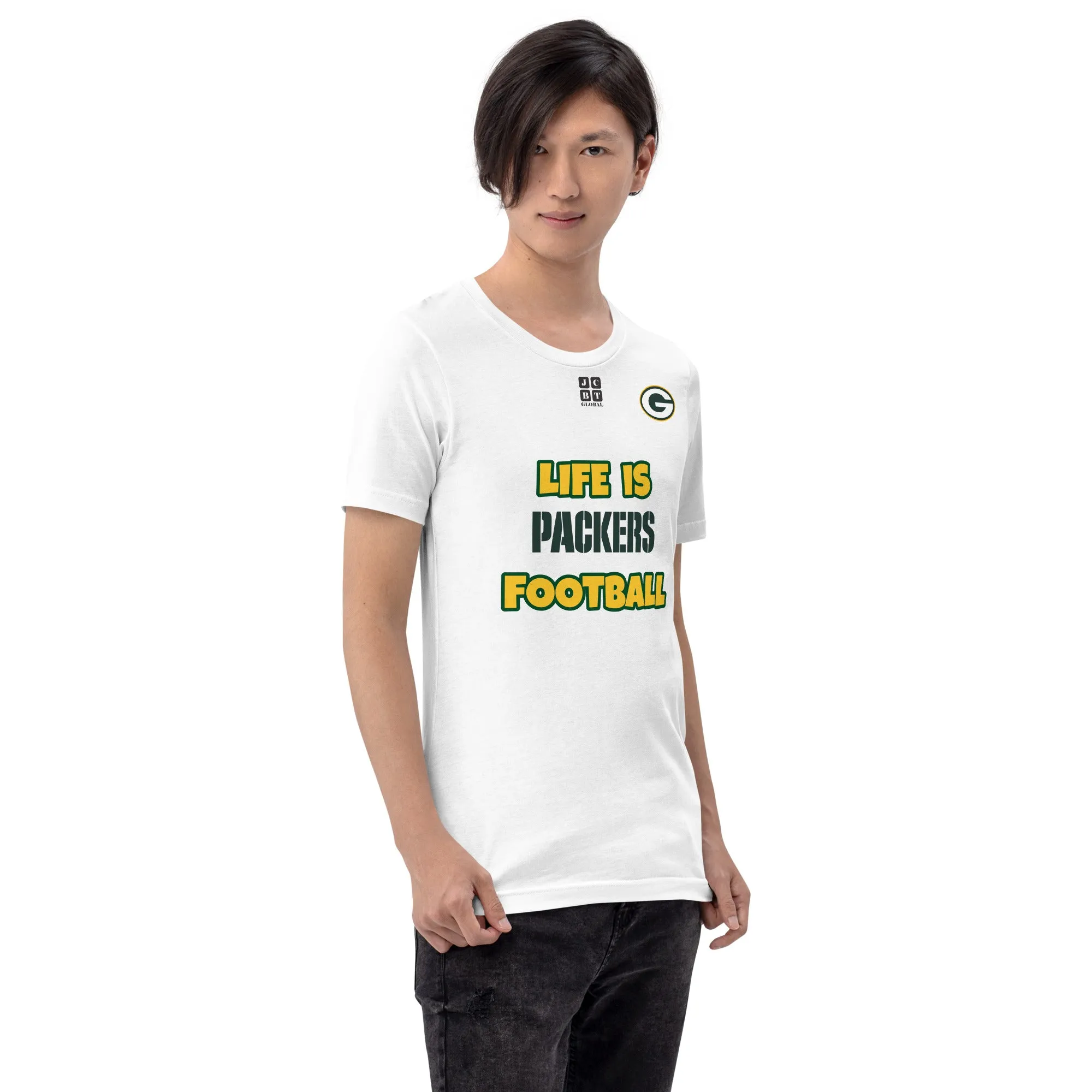 Unisex t-shirt "10107-0011-12 Life Is Packers Football (Black Logo)"
