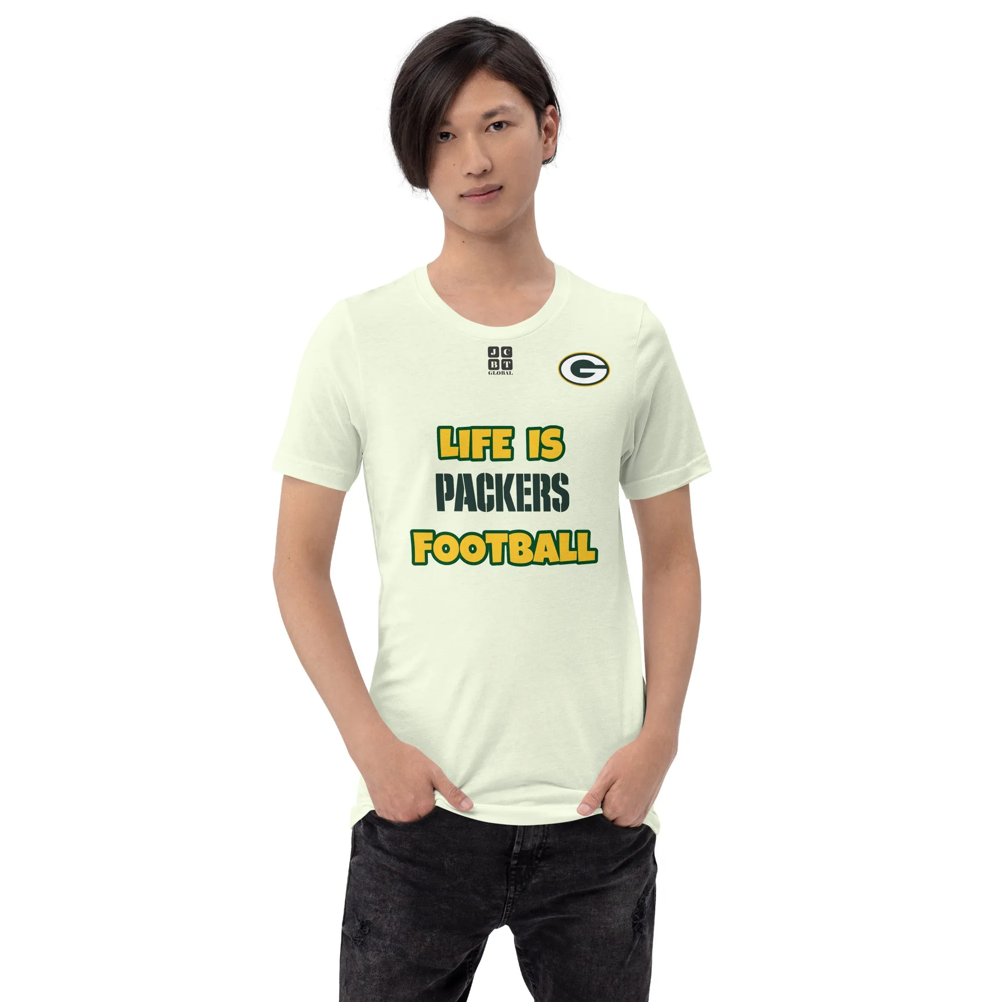 Unisex t-shirt "10107-0011-12 Life Is Packers Football (Black Logo)"