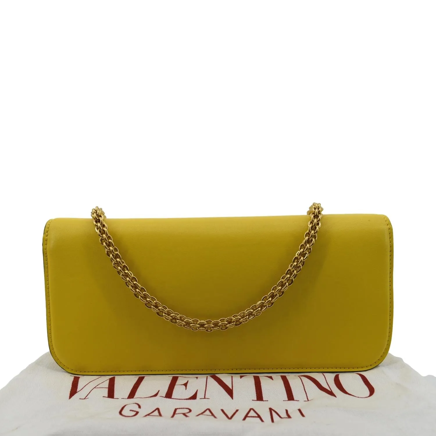 VALENTINO Garavani Loco V Logo Calfskin Leather Shoulder Bag Yellow