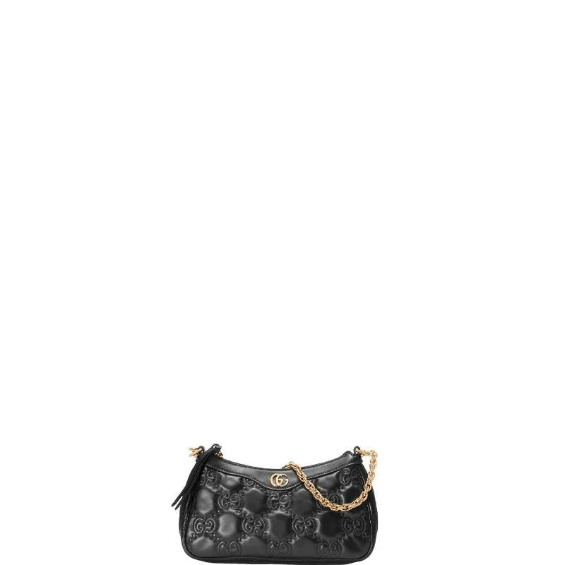 VELORA - GG Matelassé Shoulder Bag Black
