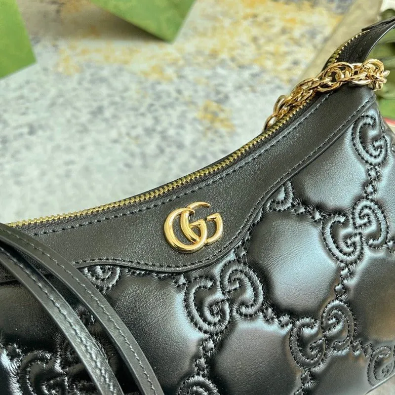 VELORA - GG Matelassé Shoulder Bag Black
