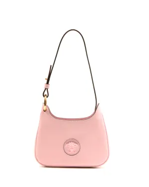 Versace Pink Leather Medusa Head Small Hobo Bag