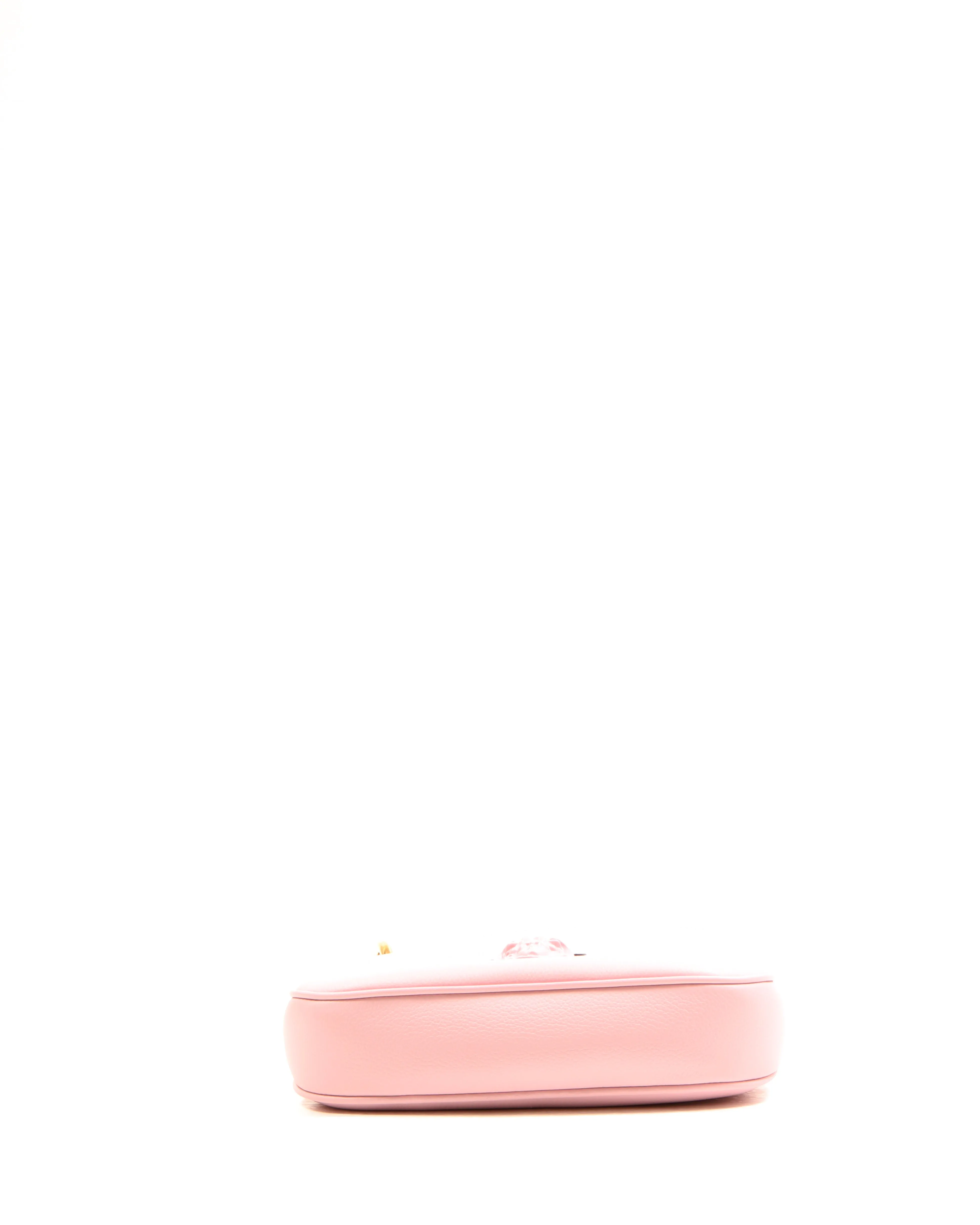 Versace Pink Leather Medusa Head Small Hobo Bag