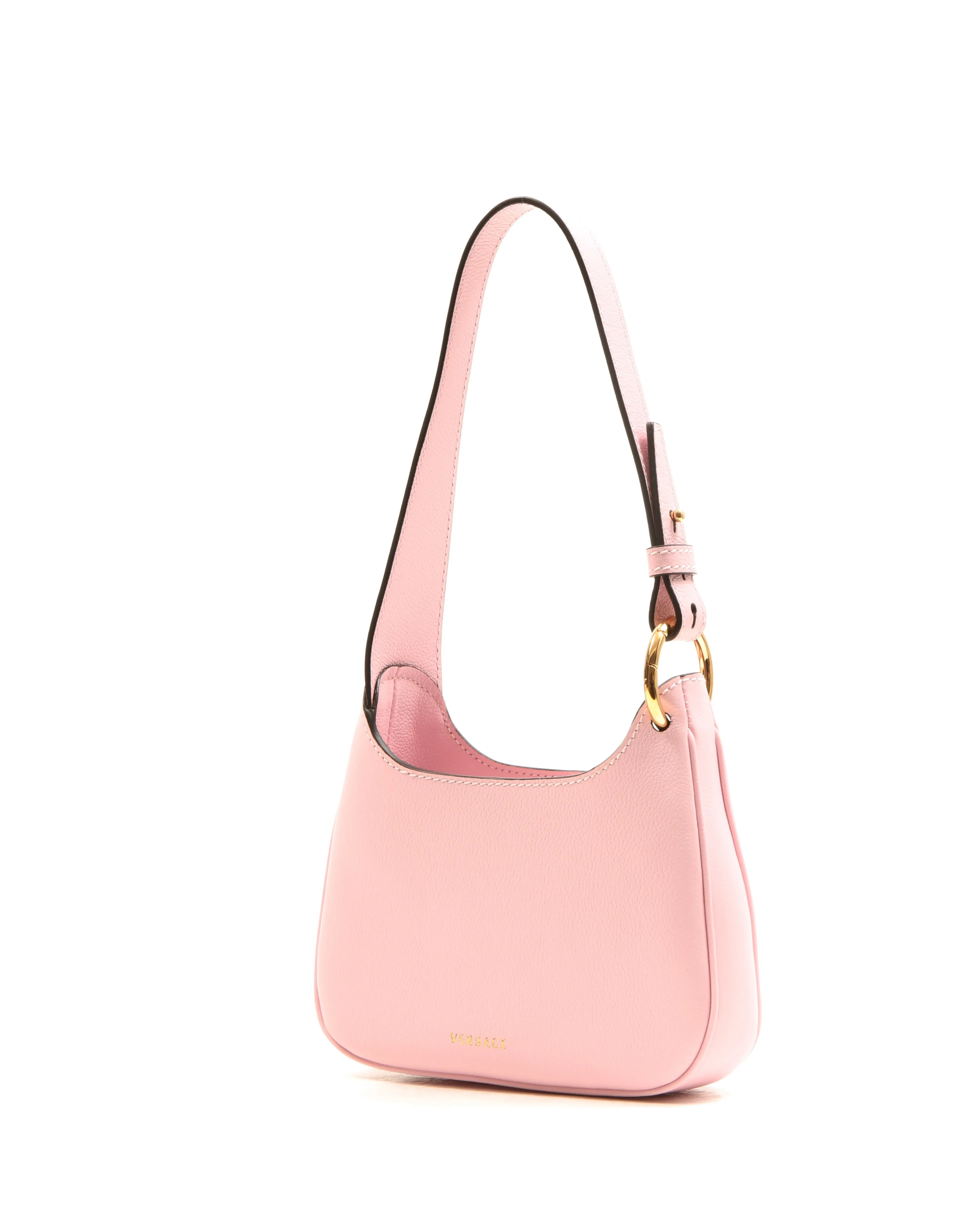 Versace Pink Leather Medusa Head Small Hobo Bag