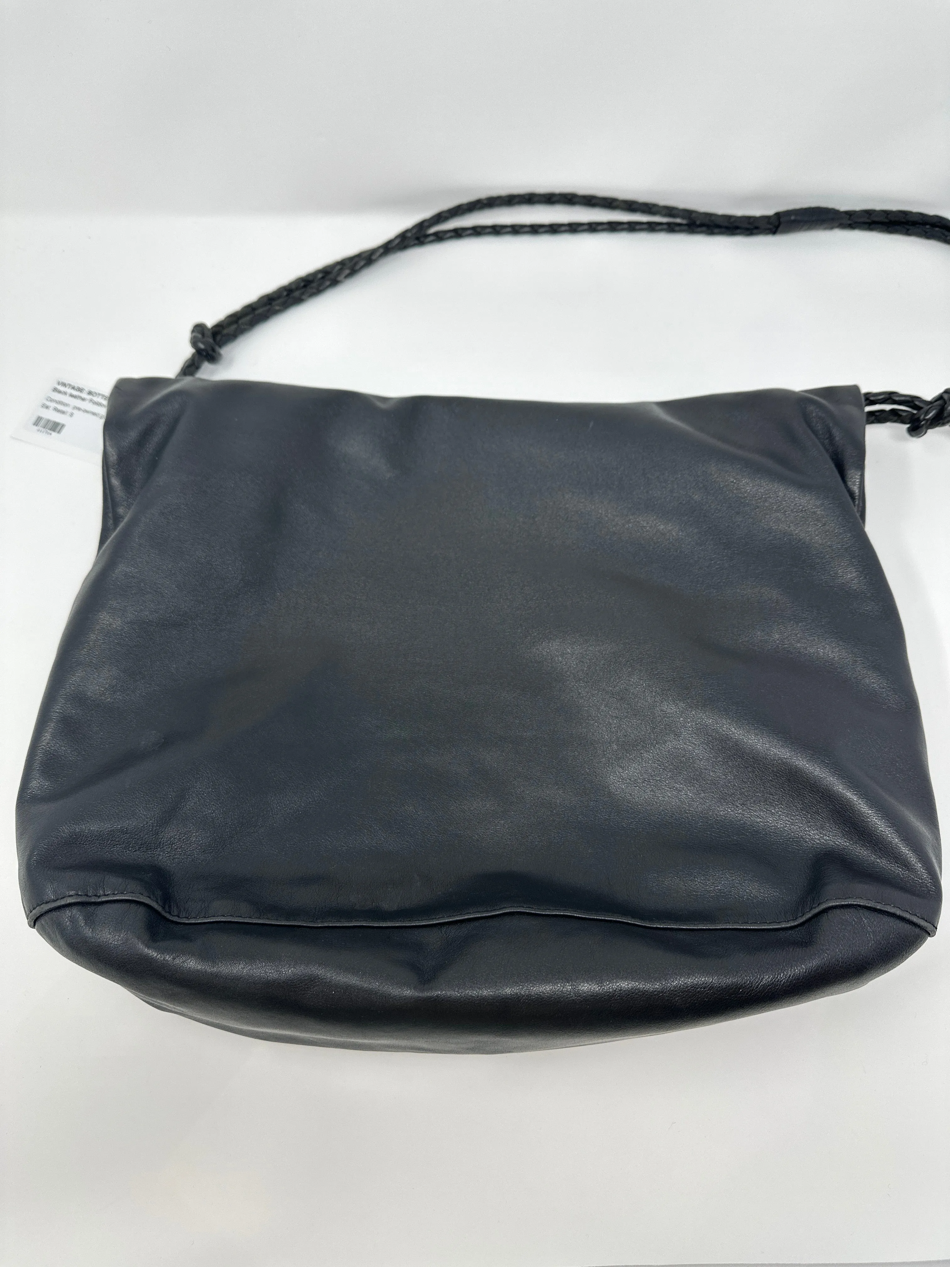 Vintage: Bottega Veneta Black leather Foldover Tallis Bag
