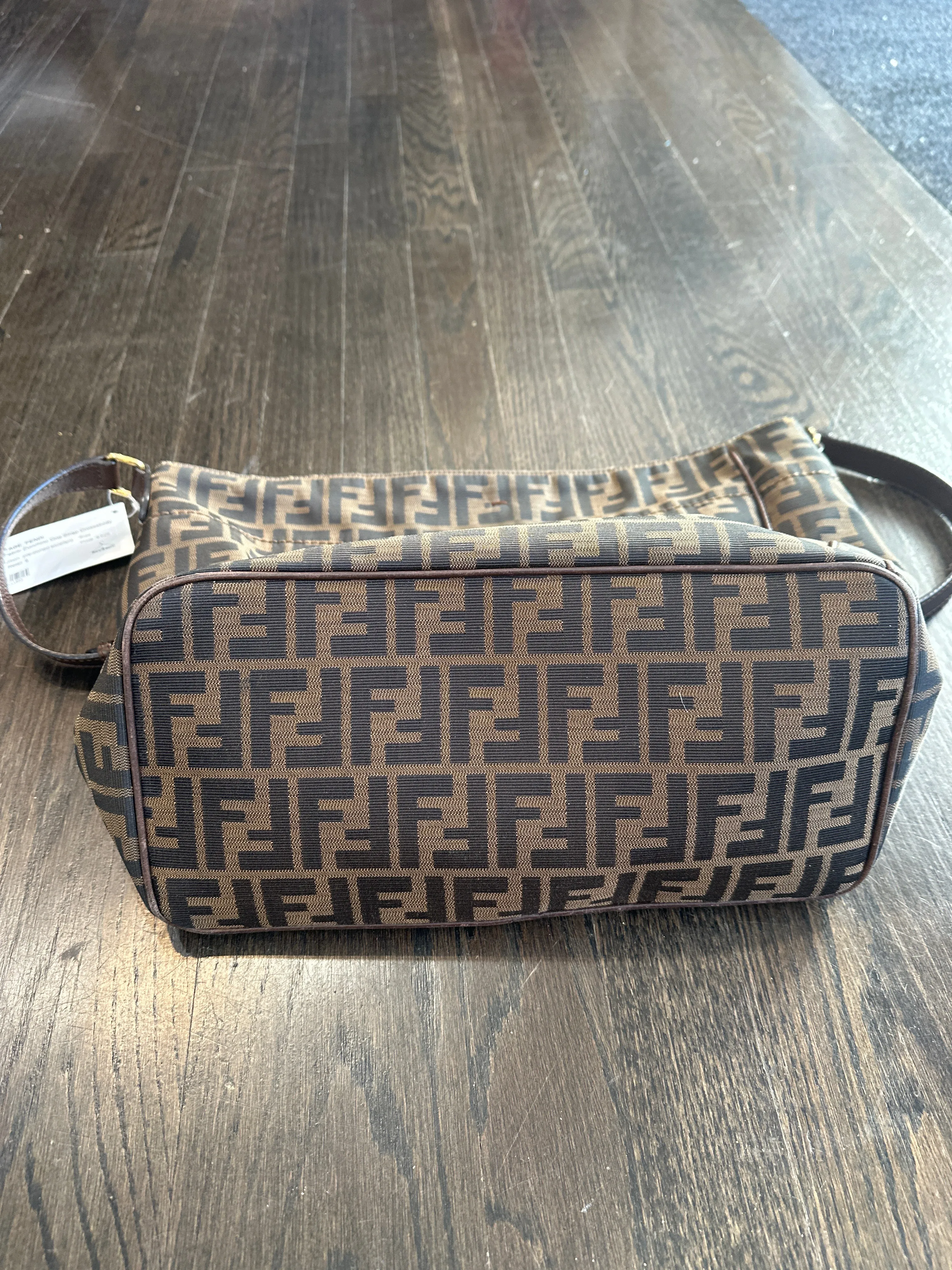 VINTAGE: FENDI FF Fabric Zucchino One Strap Crosssbody Tote