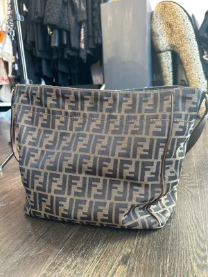 VINTAGE: FENDI FF Fabric Zucchino One Strap Crosssbody Tote