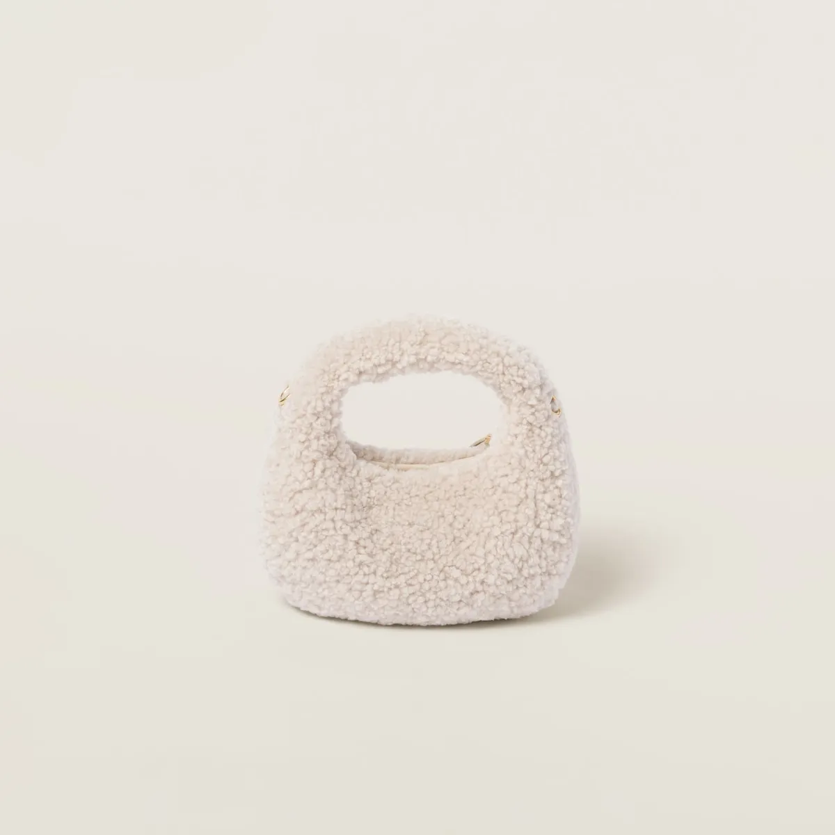 Wander Shearling Hobo Bag With Leather Details