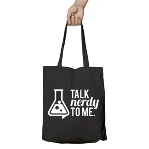 Weird Science Talk Nerdy To Me Official Tote Bag (Black)