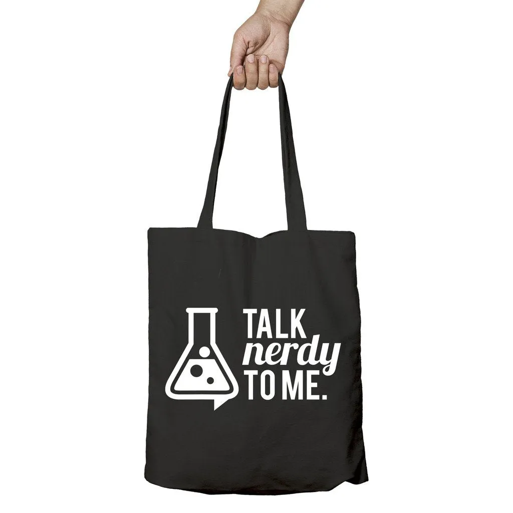 Weird Science Talk Nerdy To Me Official Tote Bag (Black)