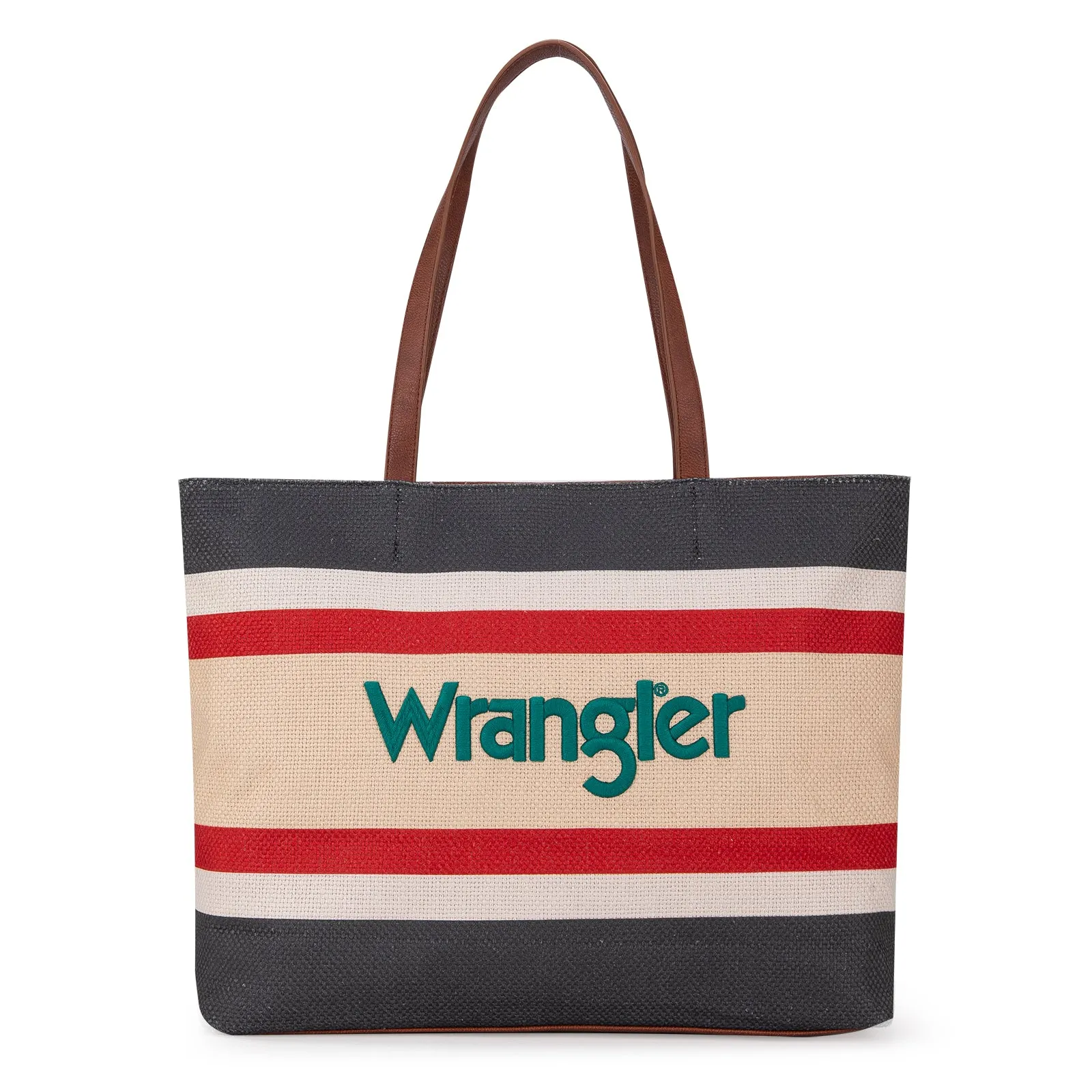 WG159-8112 Wrangler Aztec Pattern Dual Sided Print Canvas Tote Bag - Black