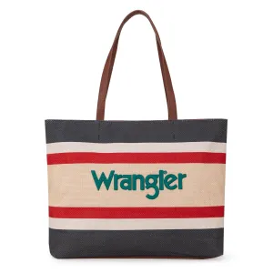 WG159-8112 Wrangler Aztec Pattern Dual Sided Print Canvas Tote Bag - Black