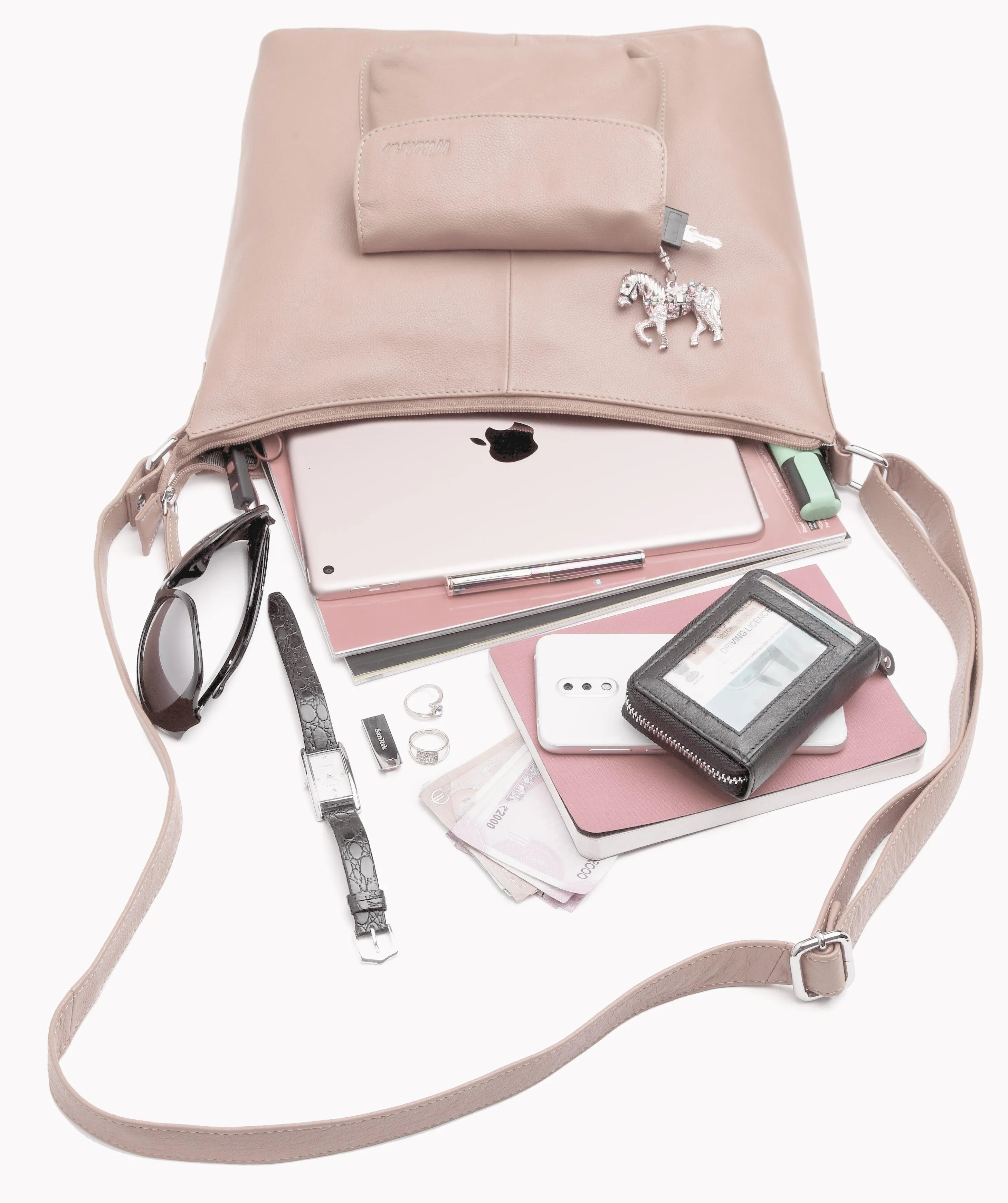 WildHorn® Upper Grain Genuine Leather Ladies Tote Bag | Shoulder Bag with Adjustable Strap for Girls & Women.