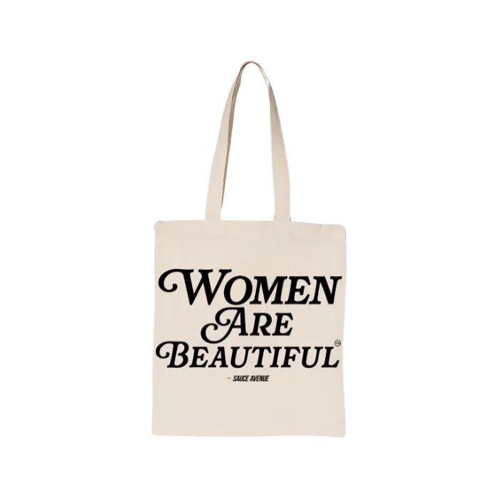 Women Are Beautiful (BLK) | Natural Tote Bag