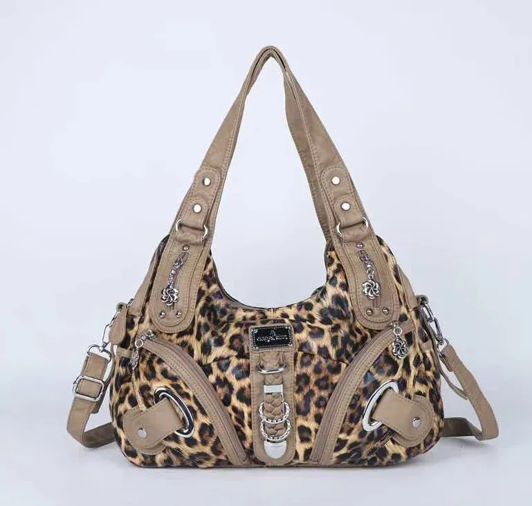 Women Leopard Hobos Tote Bag