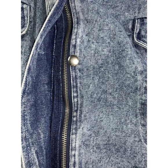 Womens 14 Western Fringe Acid Wash Denim Jean Jacket ALL GIRL RODEO Embroidery