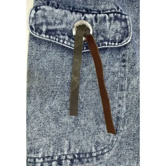 Womens 14 Western Fringe Acid Wash Denim Jean Jacket ALL GIRL RODEO Embroidery
