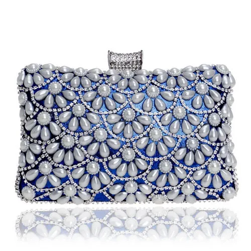 Women's Fashion Crystal Beaded Clutch Bags -Red,Black,White,Gold,Blue,Silver,Black