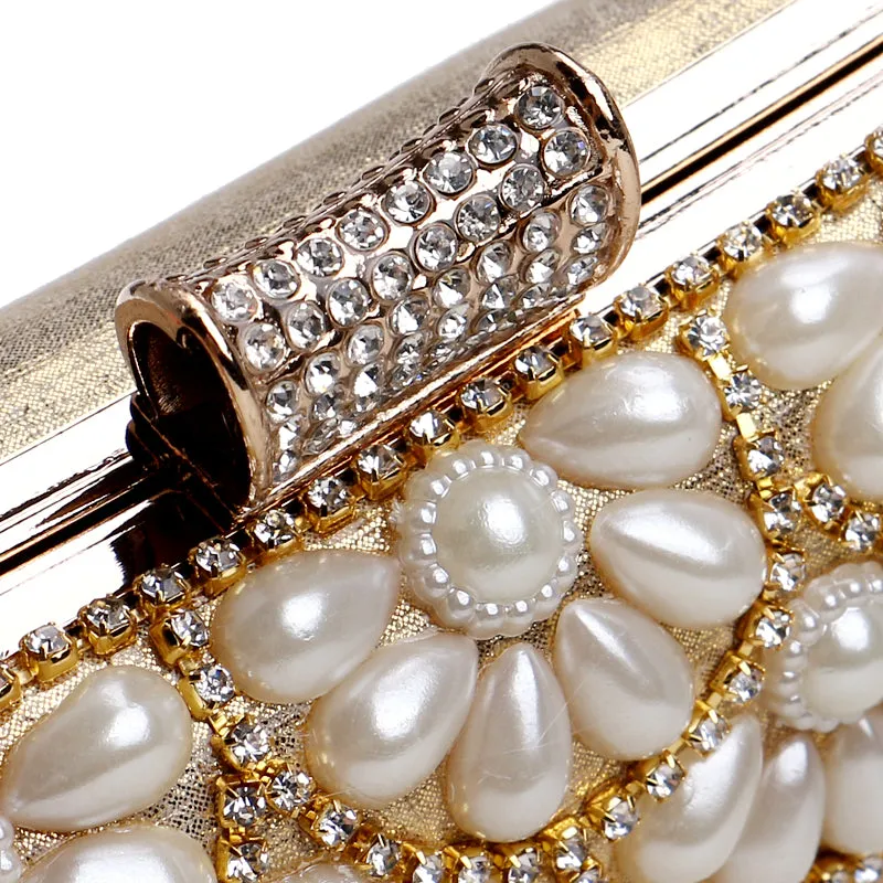Women's Fashion Crystal Beaded Clutch Bags -Red,Black,White,Gold,Blue,Silver,Black