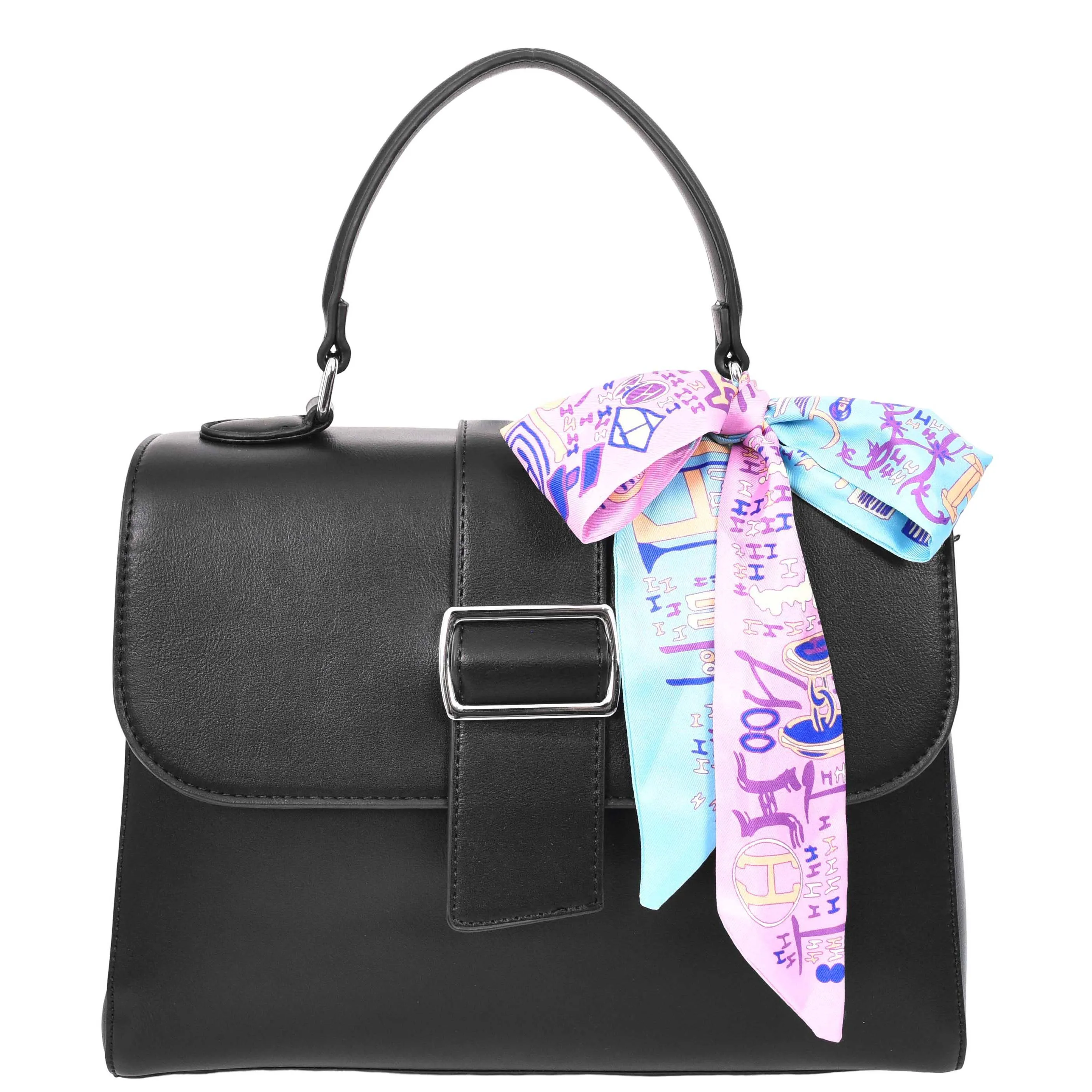 Womens Handbag Faux Leather Top Handle Doctors Bag Outgoing Fashion Tote A897 Black
