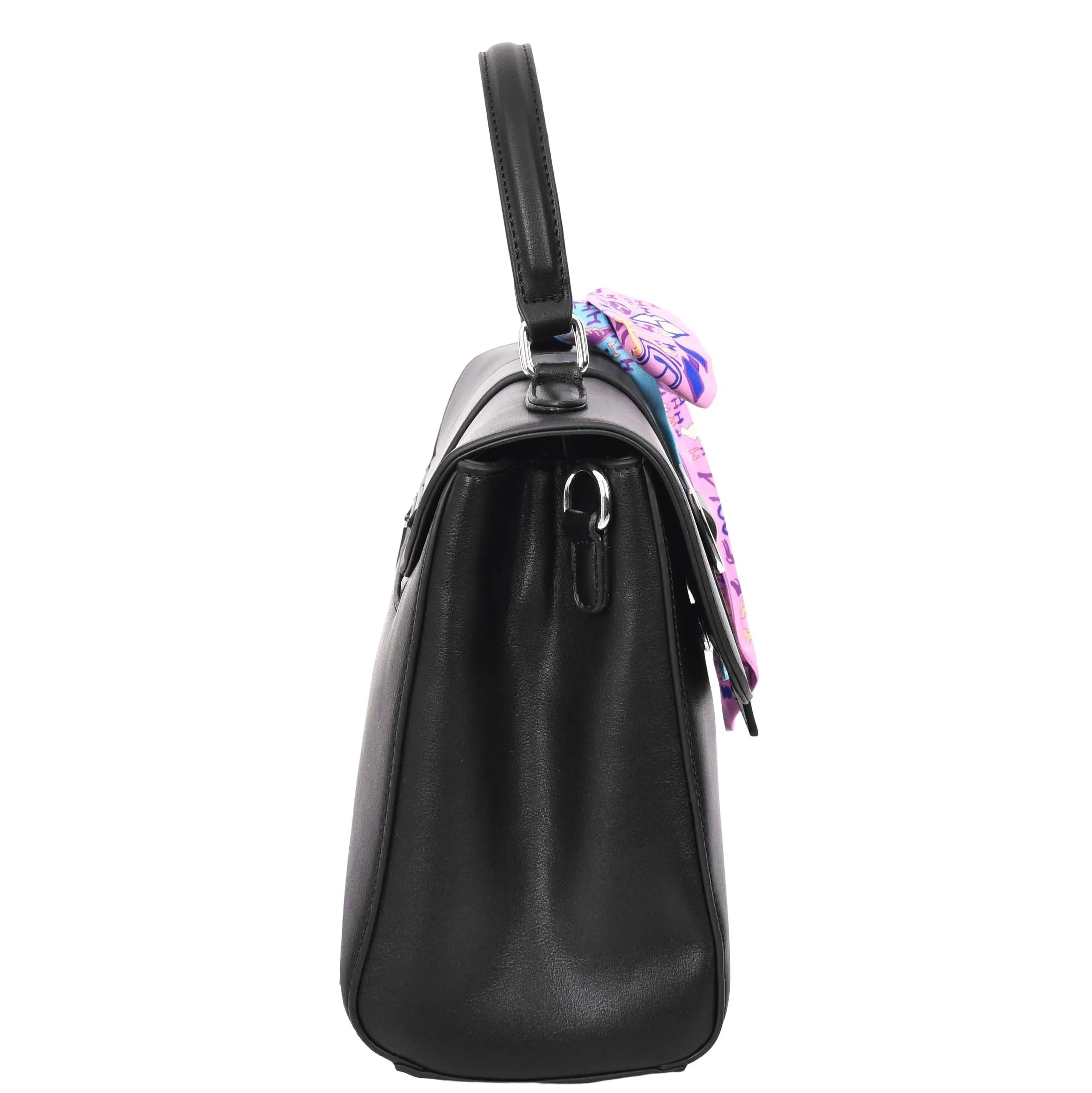 Womens Handbag Faux Leather Top Handle Doctors Bag Outgoing Fashion Tote A897 Black