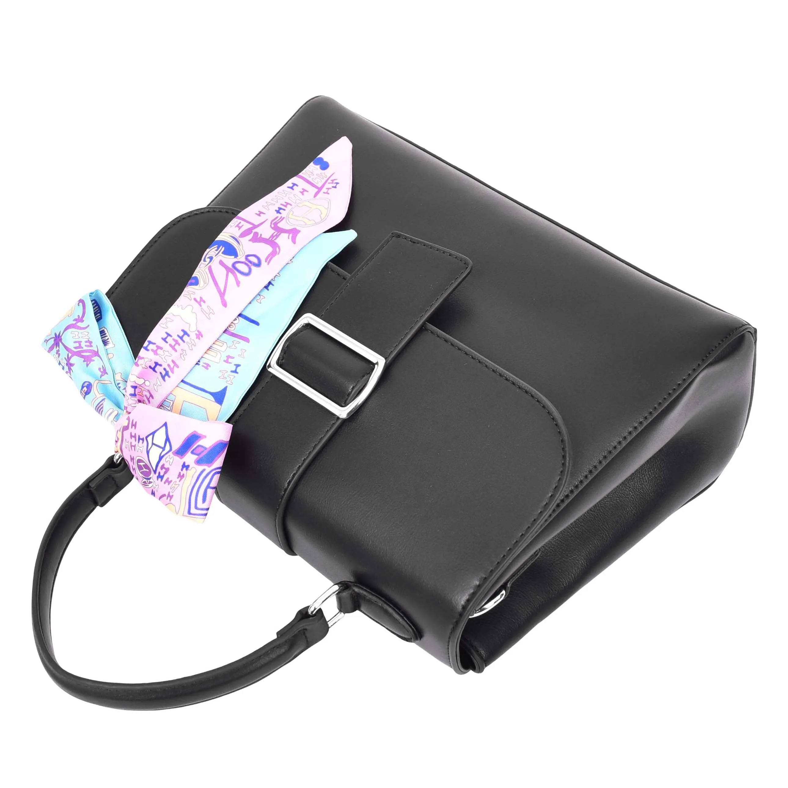 Womens Handbag Faux Leather Top Handle Doctors Bag Outgoing Fashion Tote A897 Black