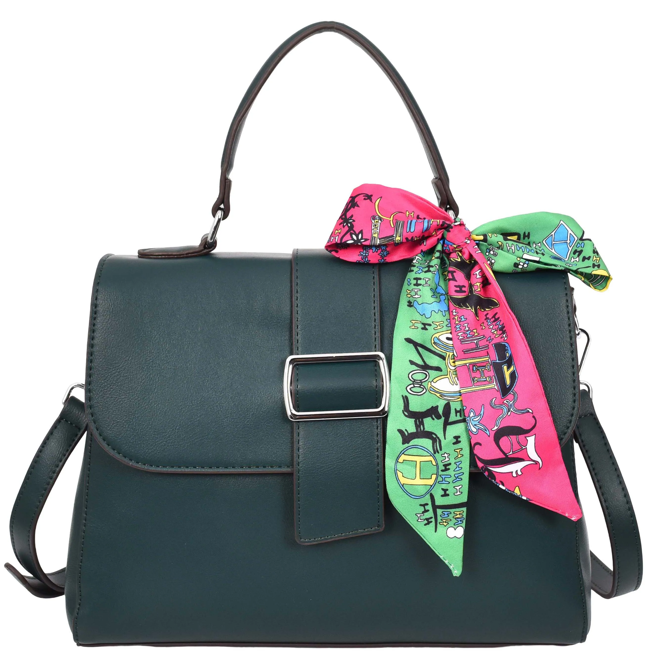Womens Handbag Faux Leather Top Handle Doctors Bag Outgoing Fashion Tote A897 Green