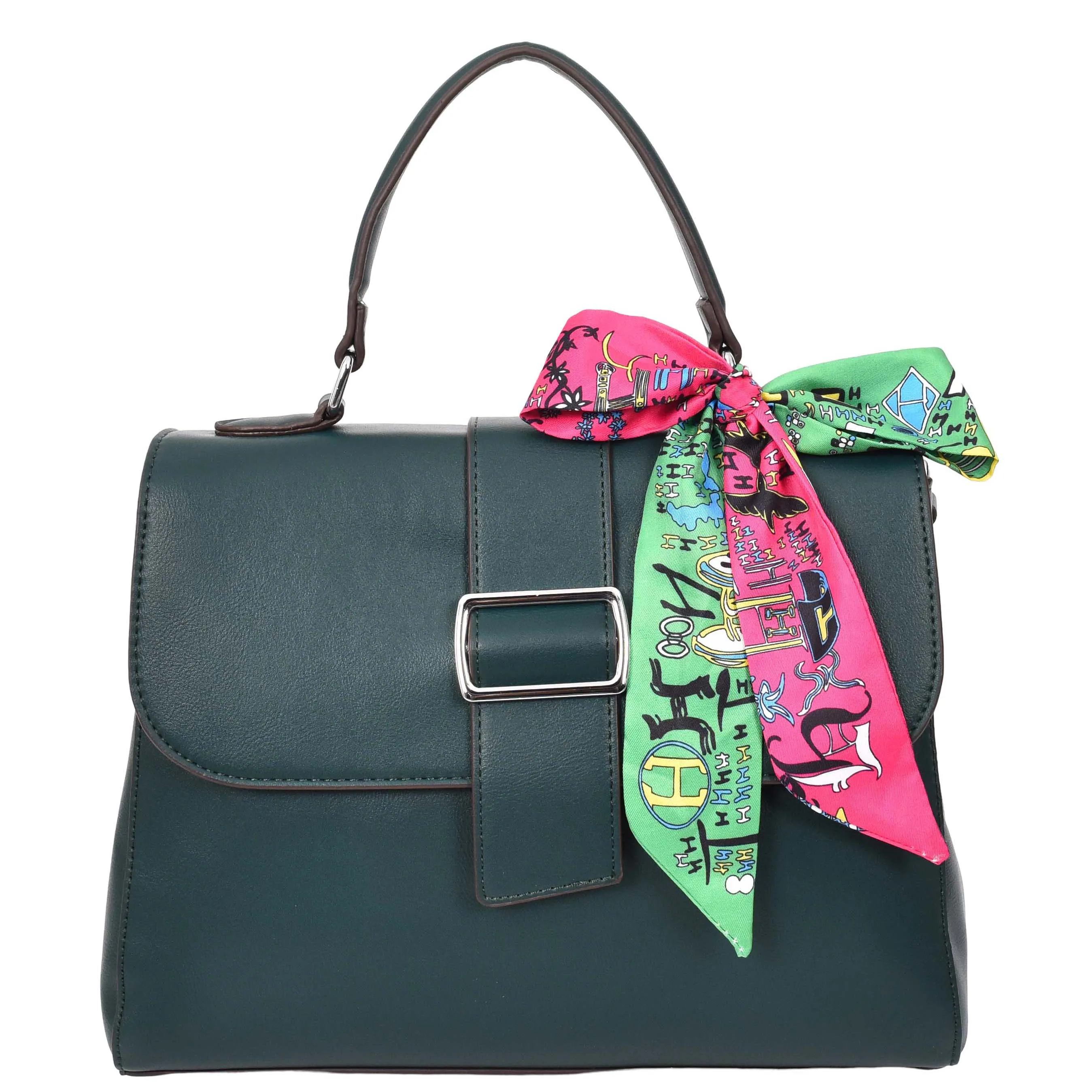 Womens Handbag Faux Leather Top Handle Doctors Bag Outgoing Fashion Tote A897 Green