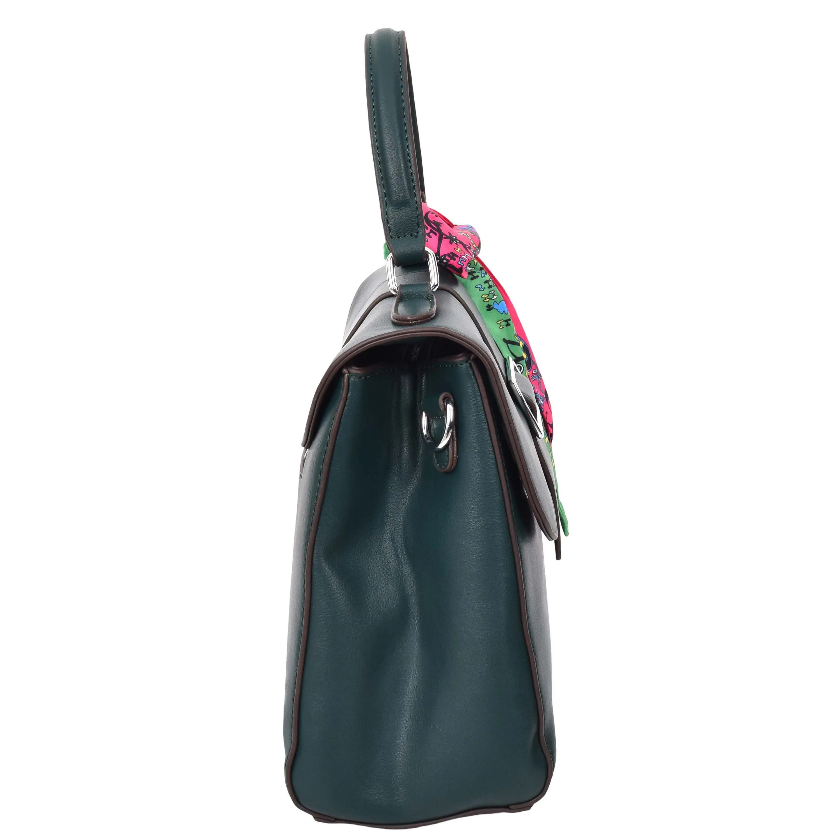Womens Handbag Faux Leather Top Handle Doctors Bag Outgoing Fashion Tote A897 Green