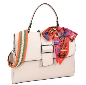 Womens Handbag Faux Leather Top Handle Doctors Bag Outgoing Fashion Tote A897 White