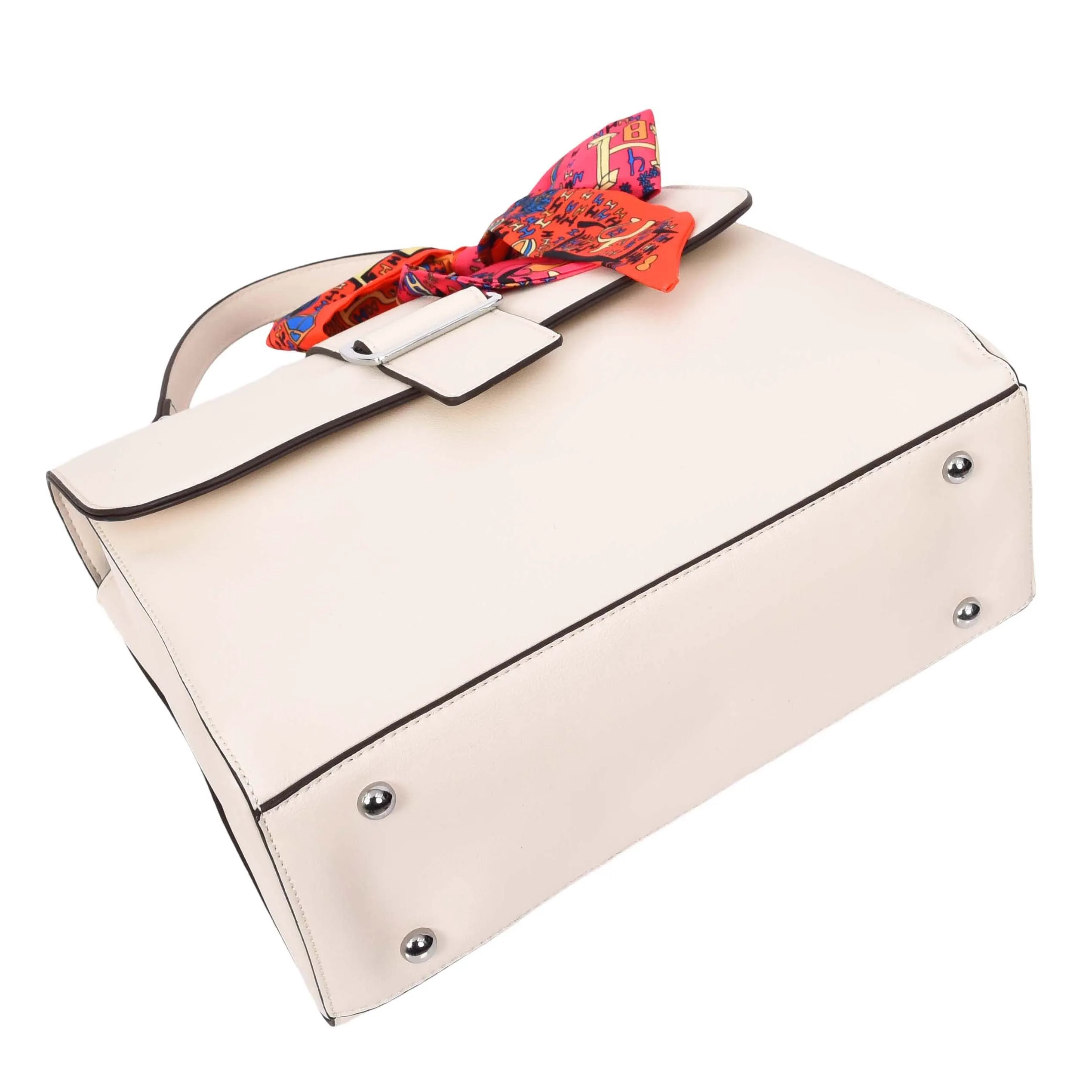 Womens Handbag Faux Leather Top Handle Doctors Bag Outgoing Fashion Tote A897 White