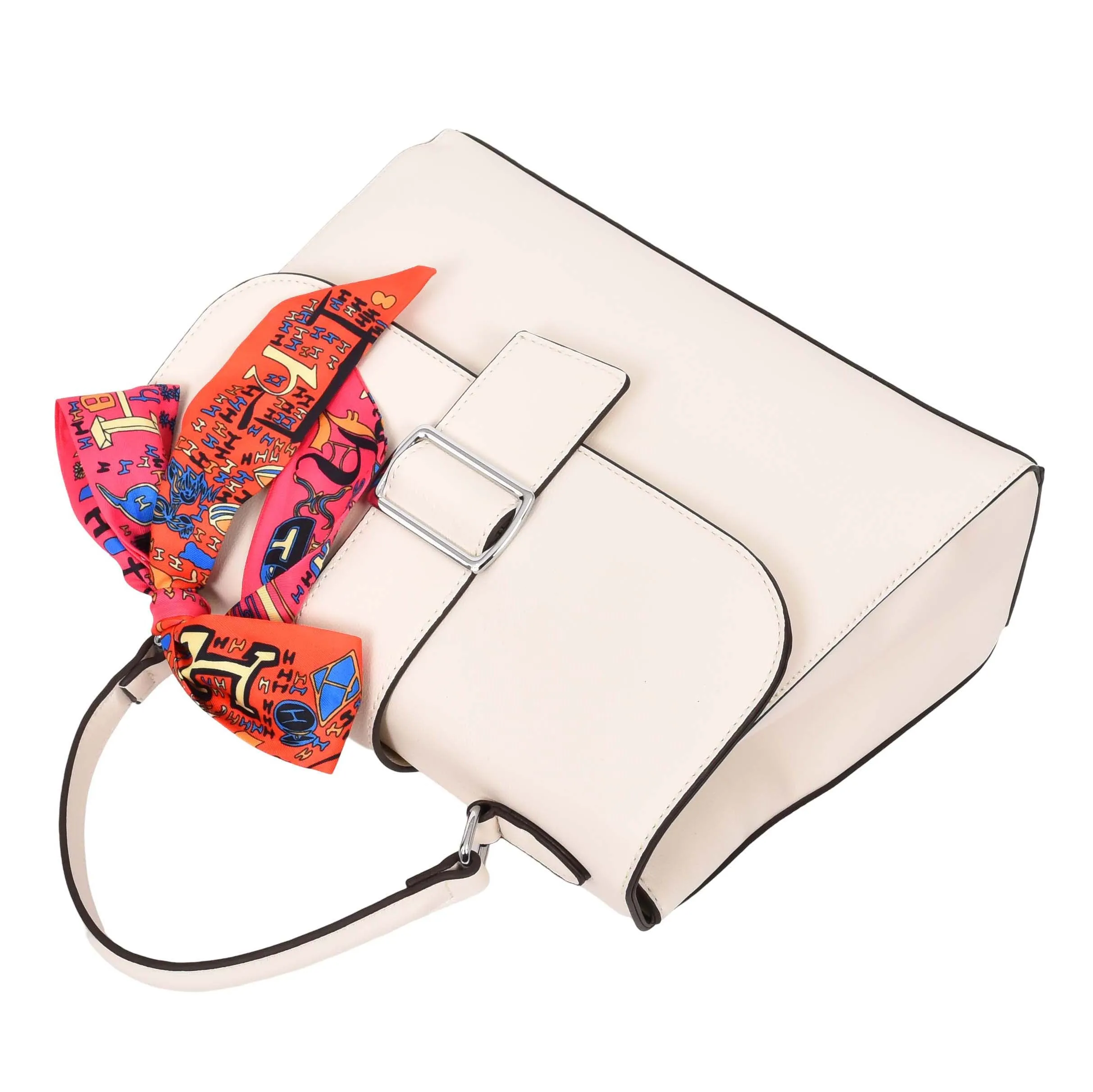 Womens Handbag Faux Leather Top Handle Doctors Bag Outgoing Fashion Tote A897 White