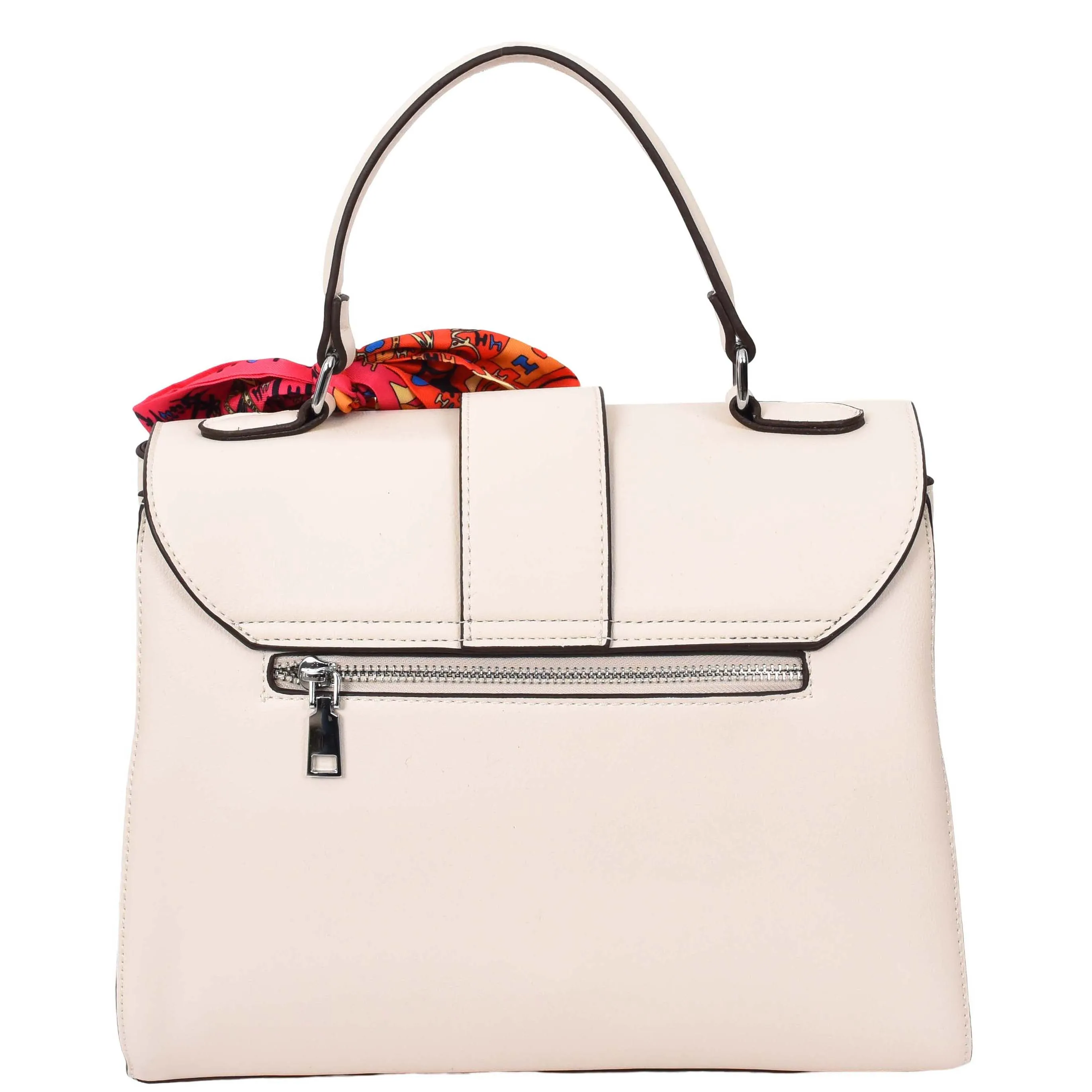 Womens Handbag Faux Leather Top Handle Doctors Bag Outgoing Fashion Tote A897 White