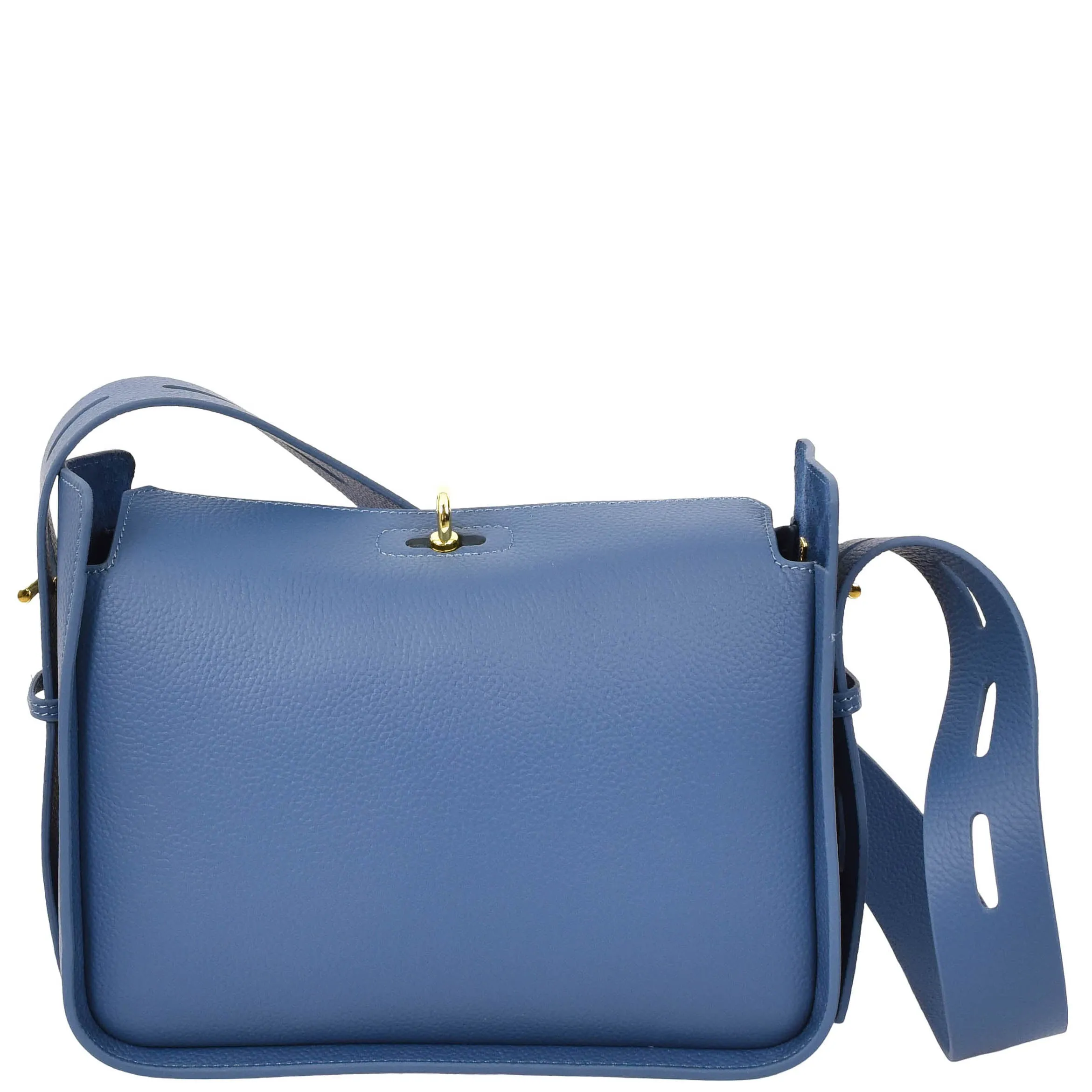 Womens Real Leather Shoulder Bag Casual Box Shape Hobo Handbag A060 Blue