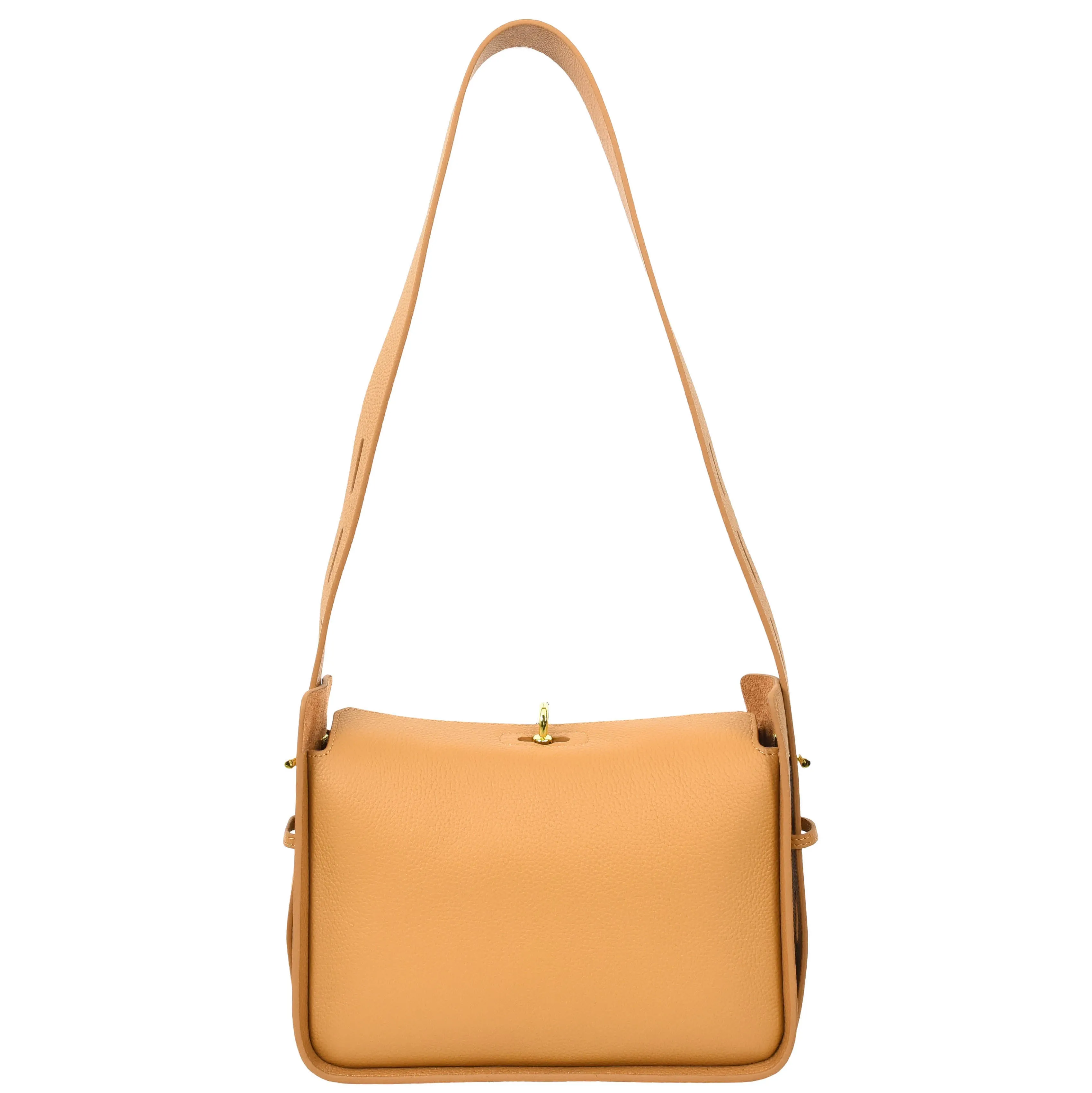 Womens Real Leather Shoulder Bag Casual Box Shape Hobo Handbag A060 Camel