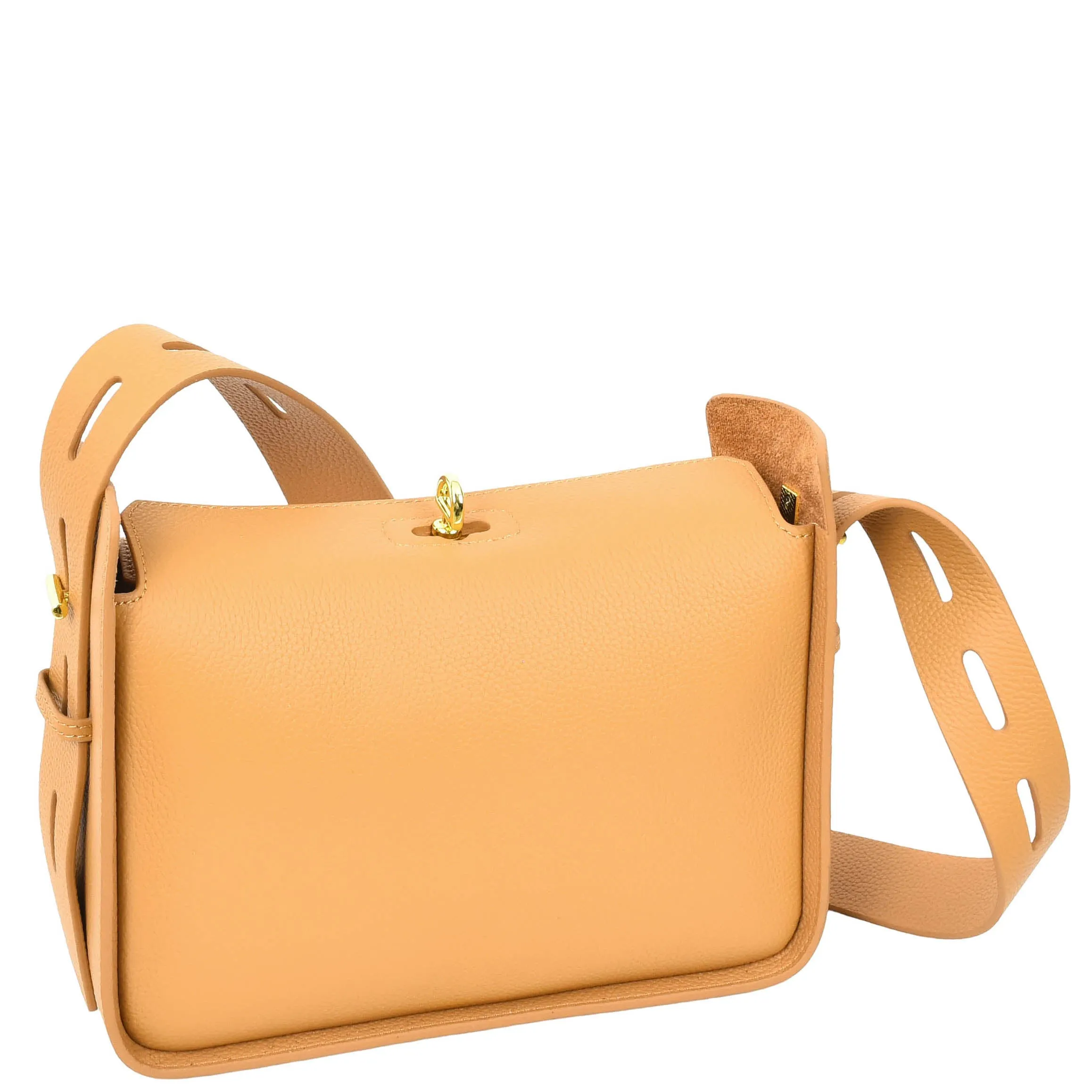 Womens Real Leather Shoulder Bag Casual Box Shape Hobo Handbag A060 Camel