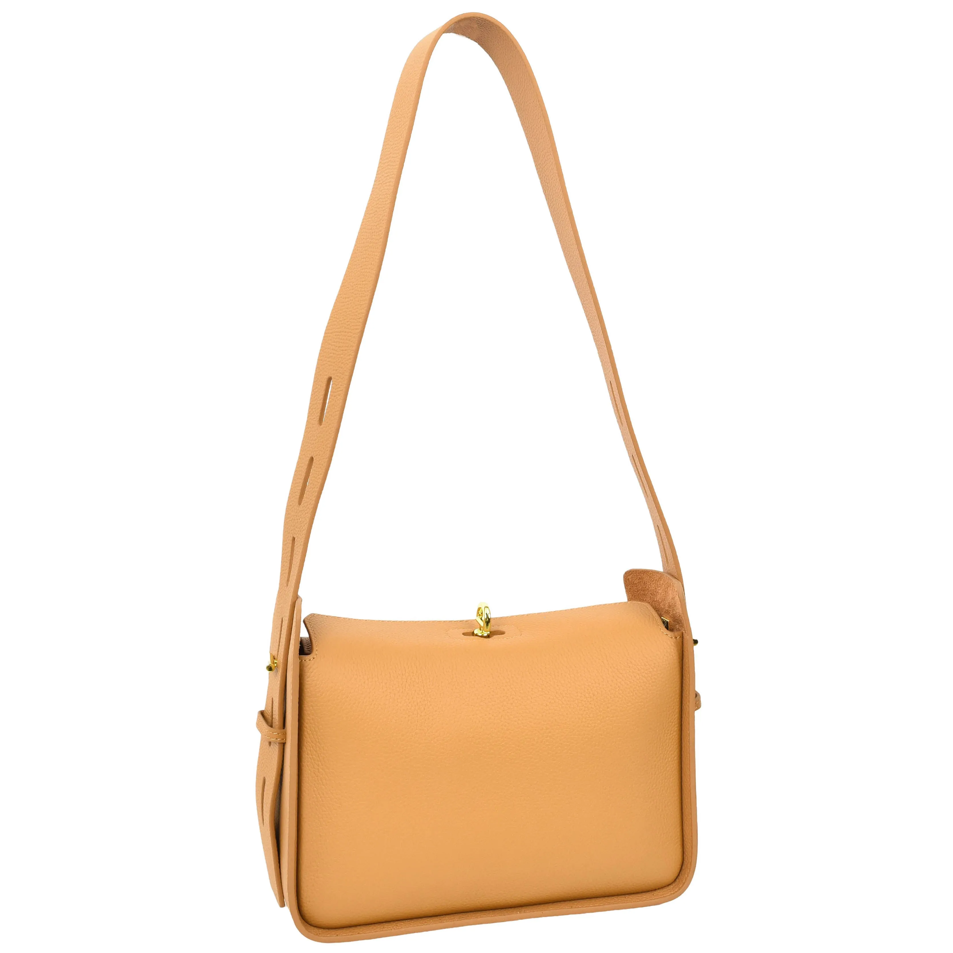 Womens Real Leather Shoulder Bag Casual Box Shape Hobo Handbag A060 Camel
