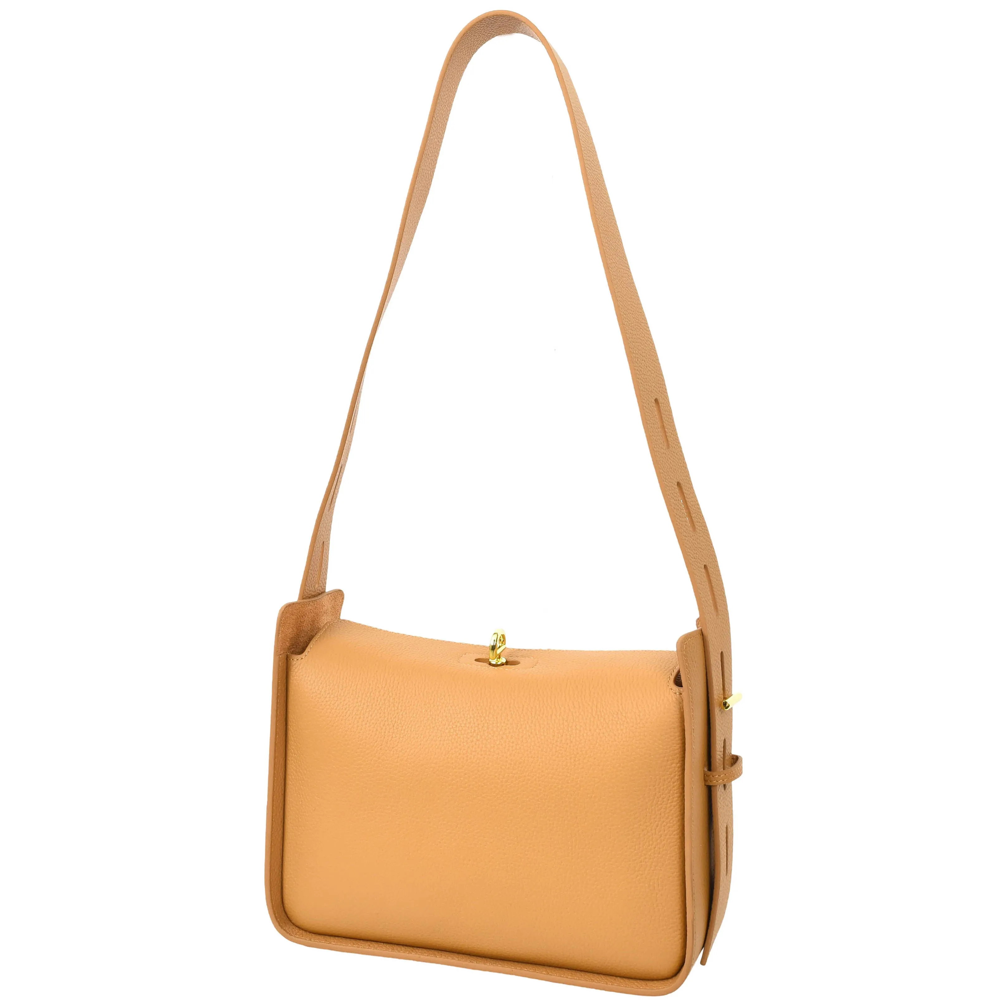 Womens Real Leather Shoulder Bag Casual Box Shape Hobo Handbag A060 Camel