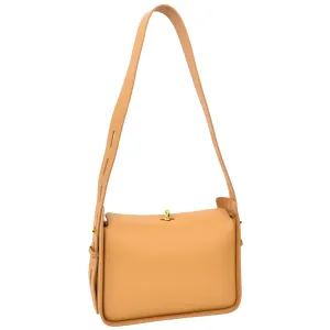 Womens Real Leather Shoulder Bag Casual Box Shape Hobo Handbag A060 Camel