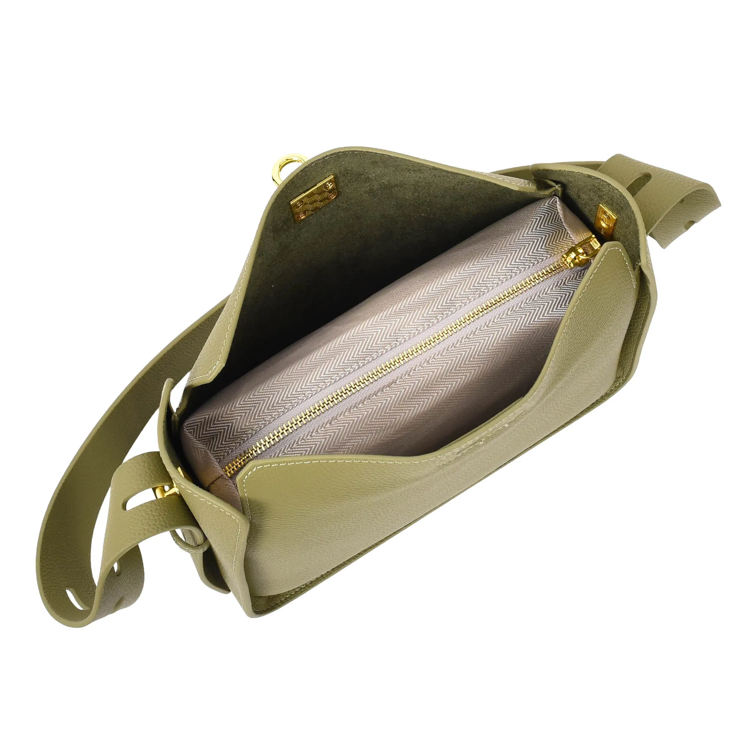 Womens Real Leather Shoulder Bag Casual Box Shape Hobo Handbag A060 Olive Green