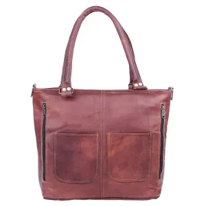 Women's Vintage Dark Brown Leather Tote