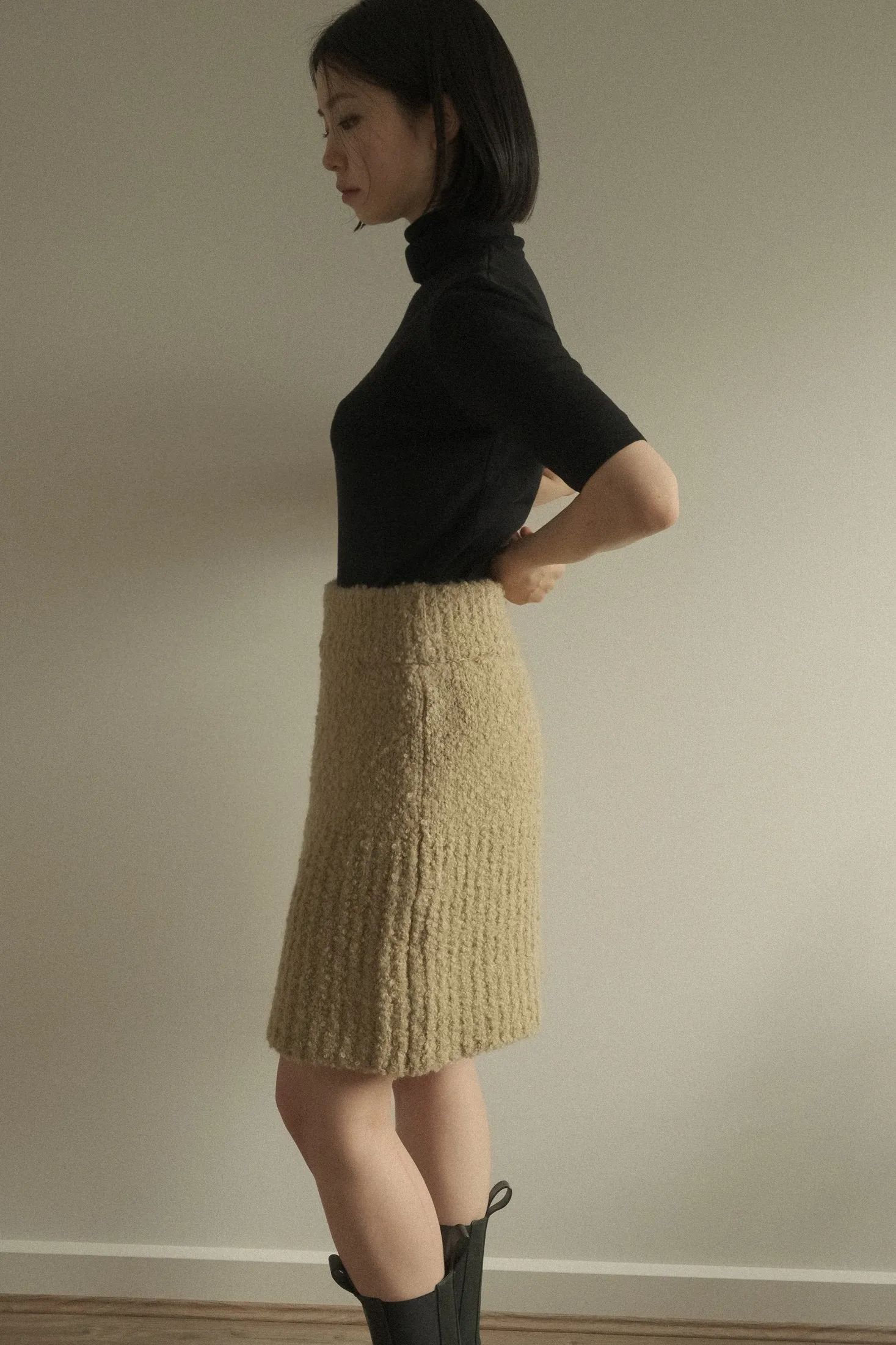 Wool Alpaca Knit Skirt