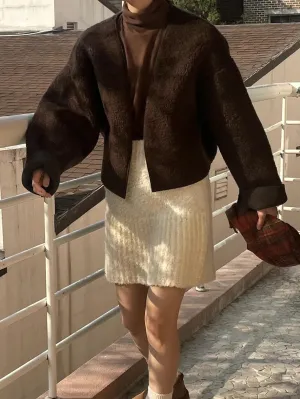 Wool Alpaca Knit Skirt