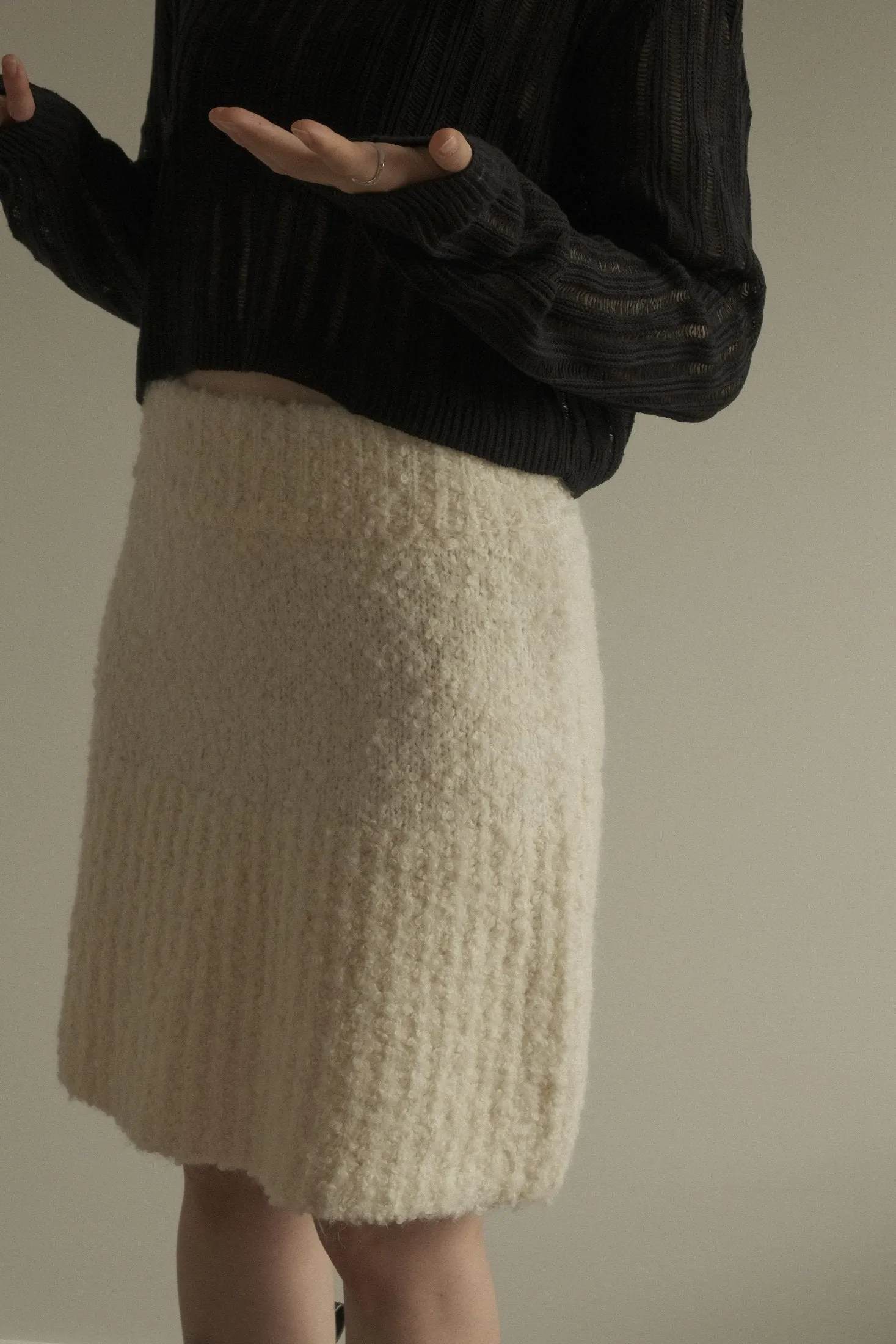 Wool Alpaca Knit Skirt