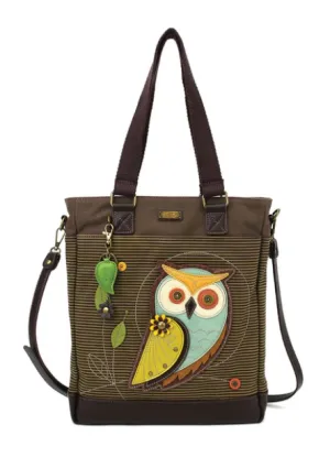 Work Tote - Owl olive stripe