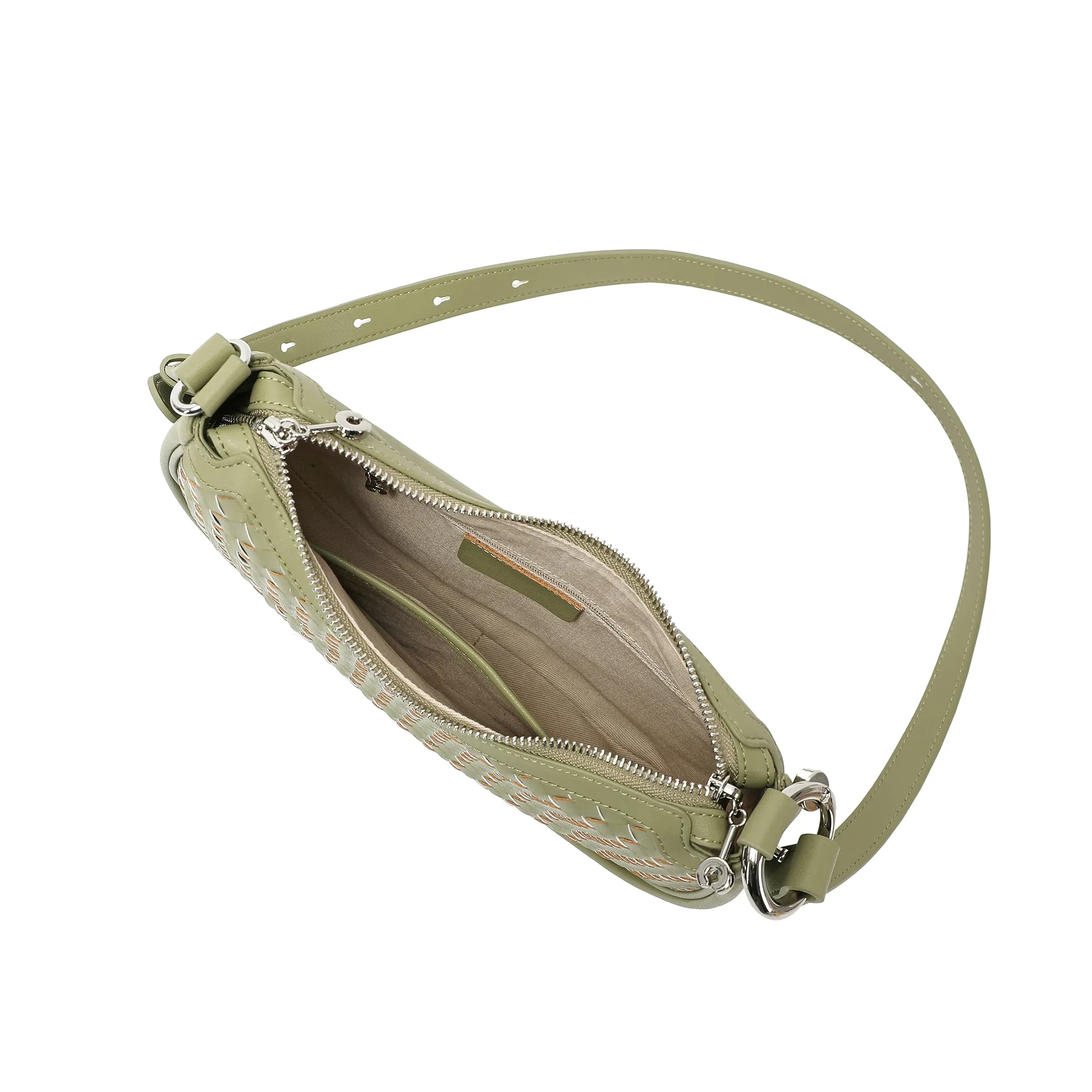 Woven-Leather Shoulder Bag