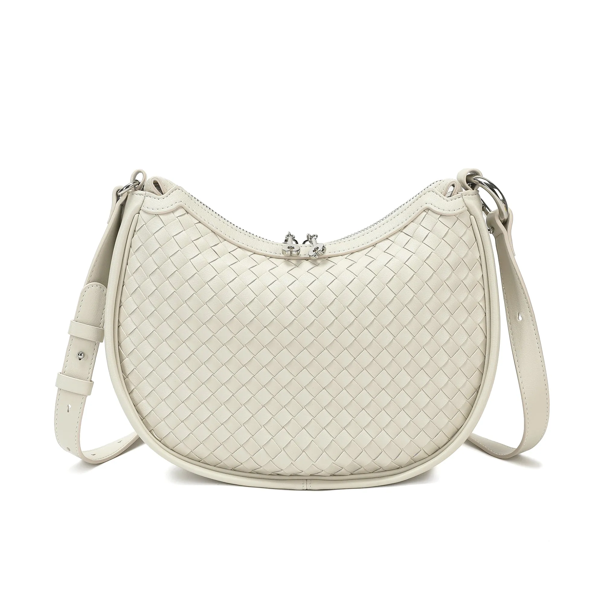 Woven-Leather Shoulder Bag