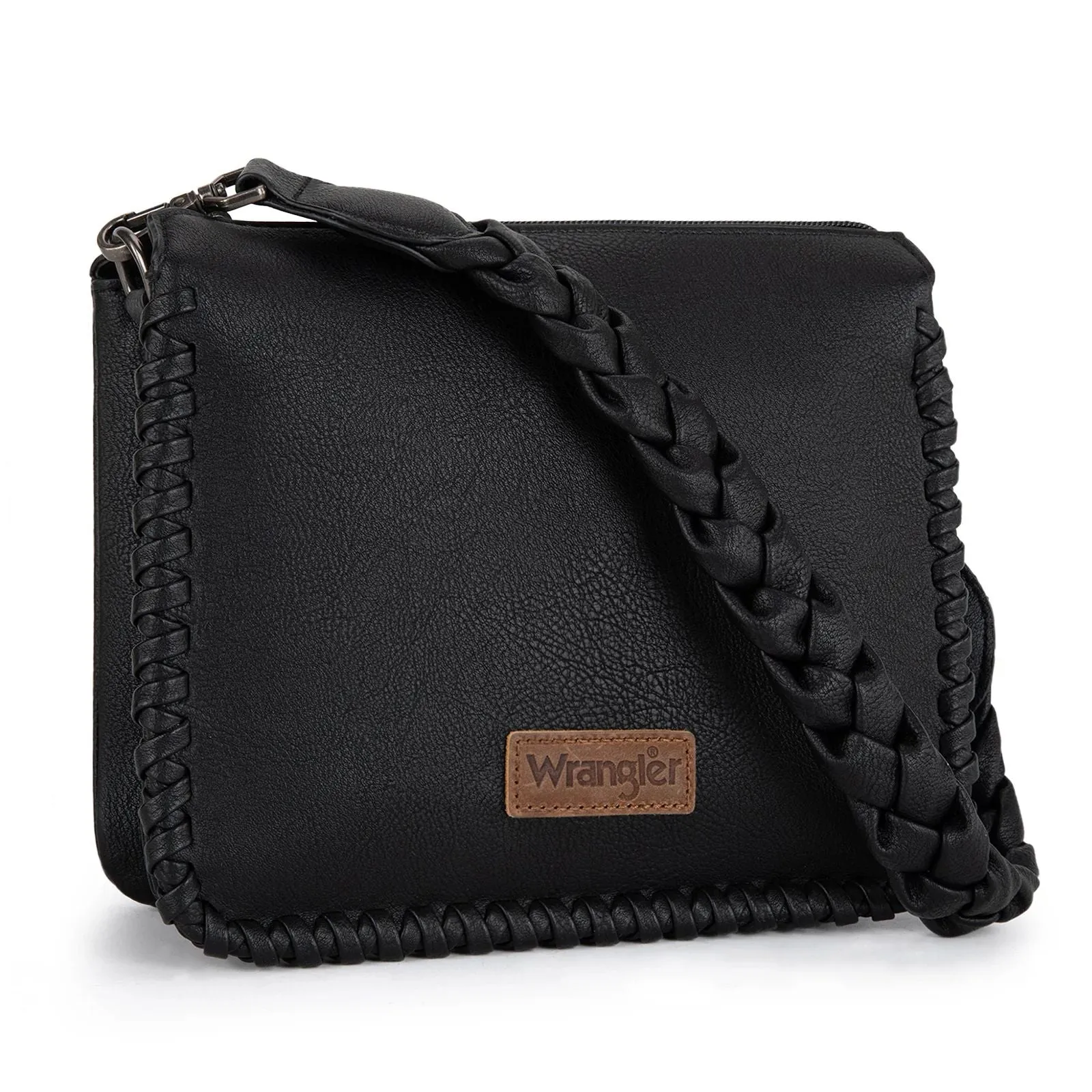 Wrangler Whipstitch Braided Strap Hobo/Crossbody Bag
